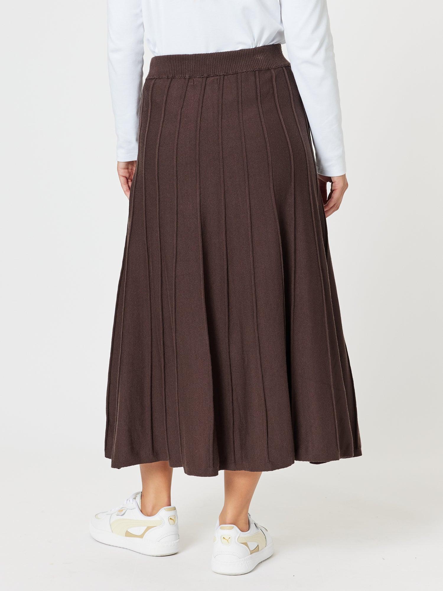 Kate Long Knit Skirt - Chocolate - Image 5