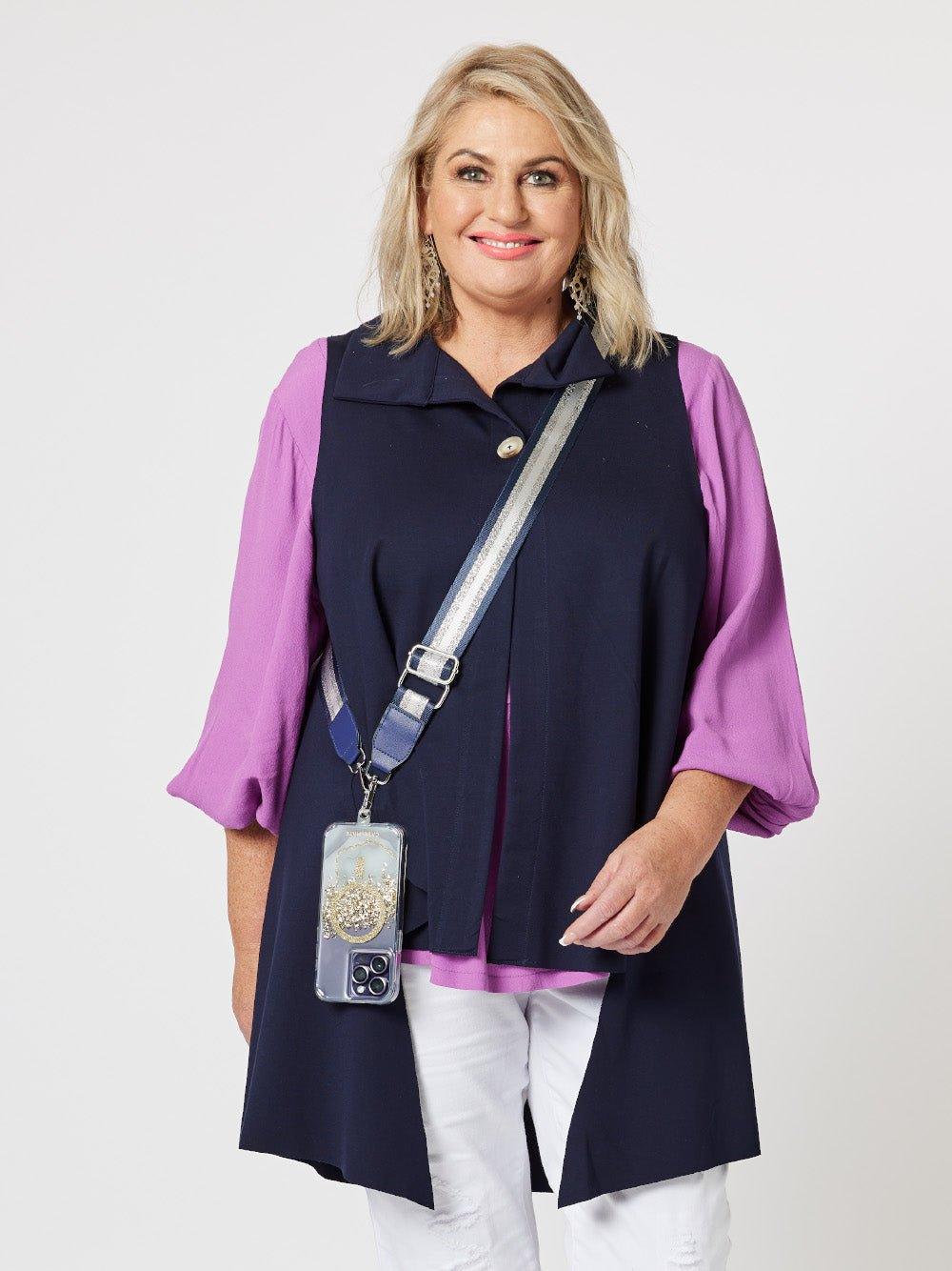 Kimmy Ponte Vest - Navy - Image 5