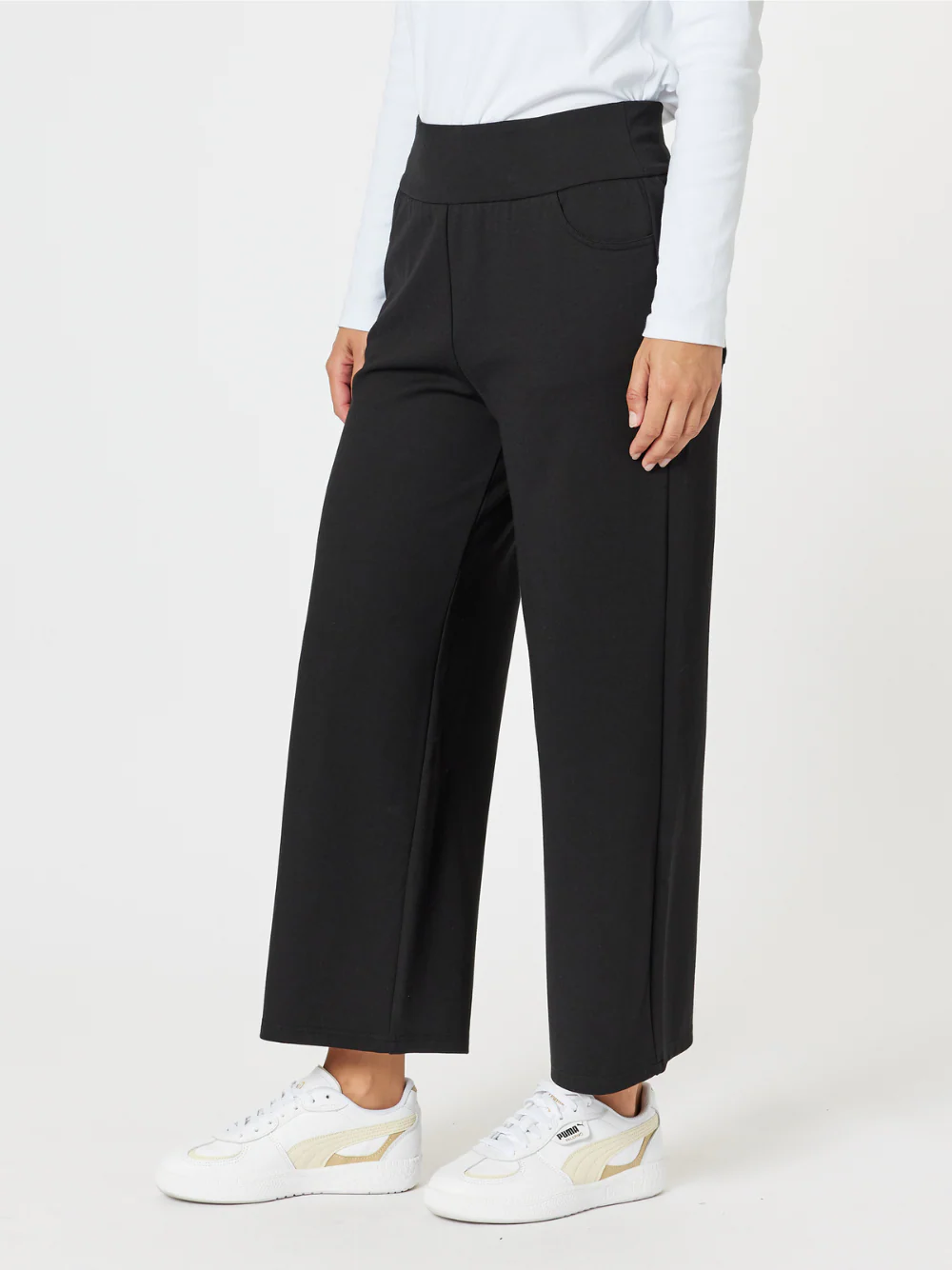 Kimmy Ponte Wide Leg Pant - Black - Image 3