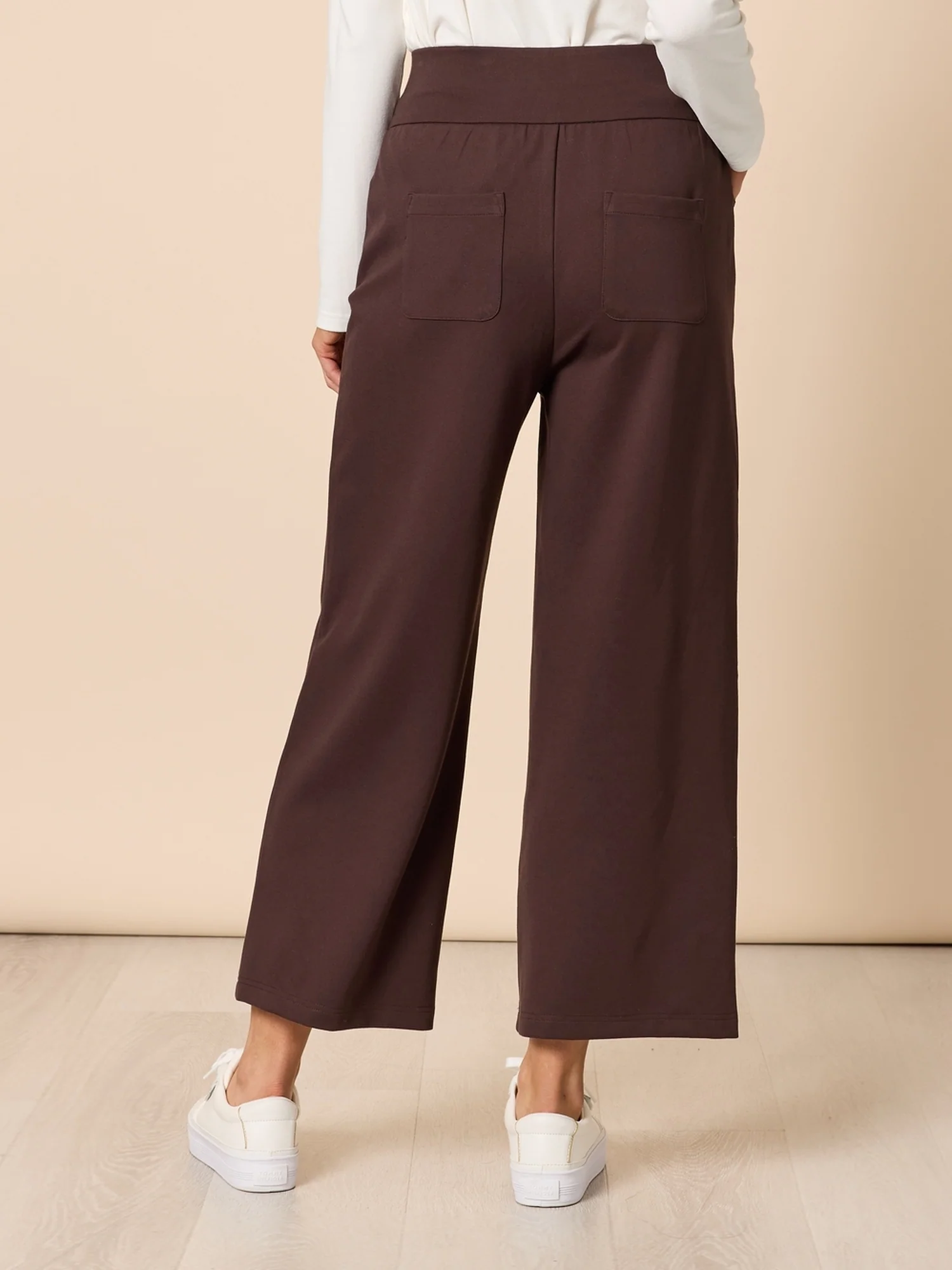 Kimmy Ponte Wide Leg Pant - Coffee - Image 5