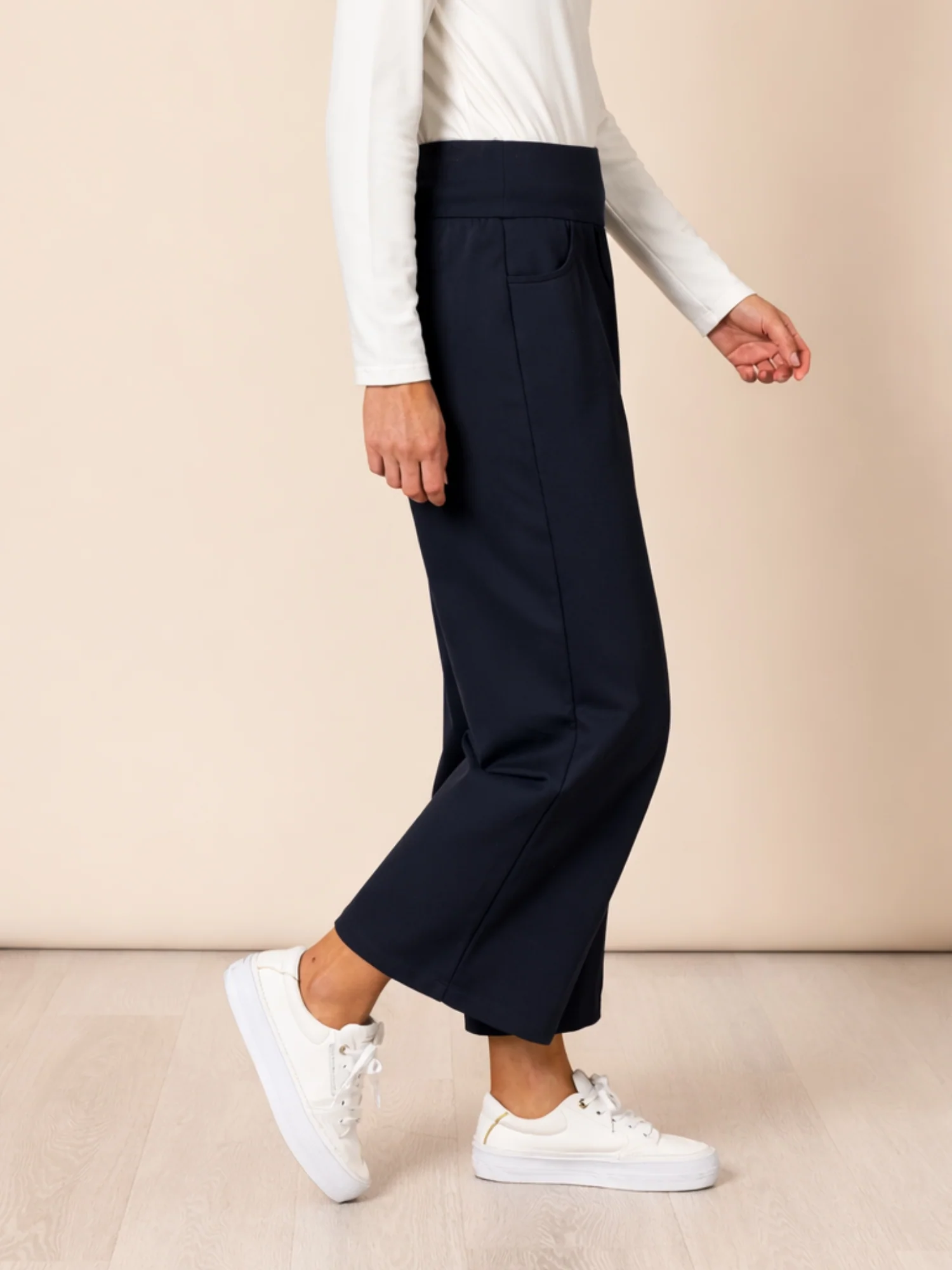Kimmy Ponte Wide Leg Pant - Navy - Image 3