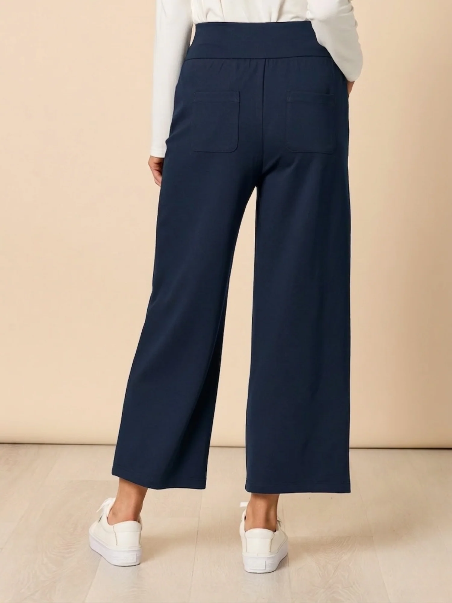 Kimmy Ponte Wide Leg Pant - Navy - Image 4