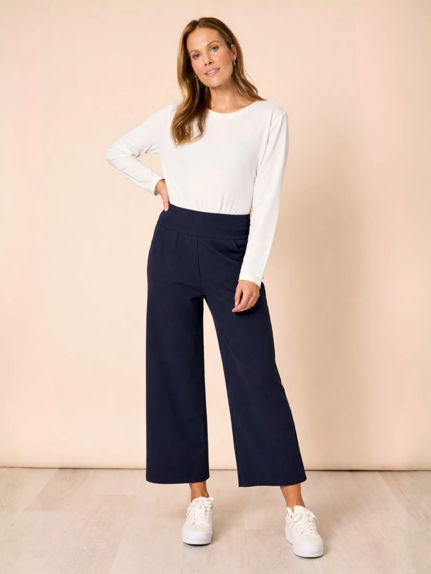 Kimmy Ponte Wide Leg Pant - Navy - Image 5