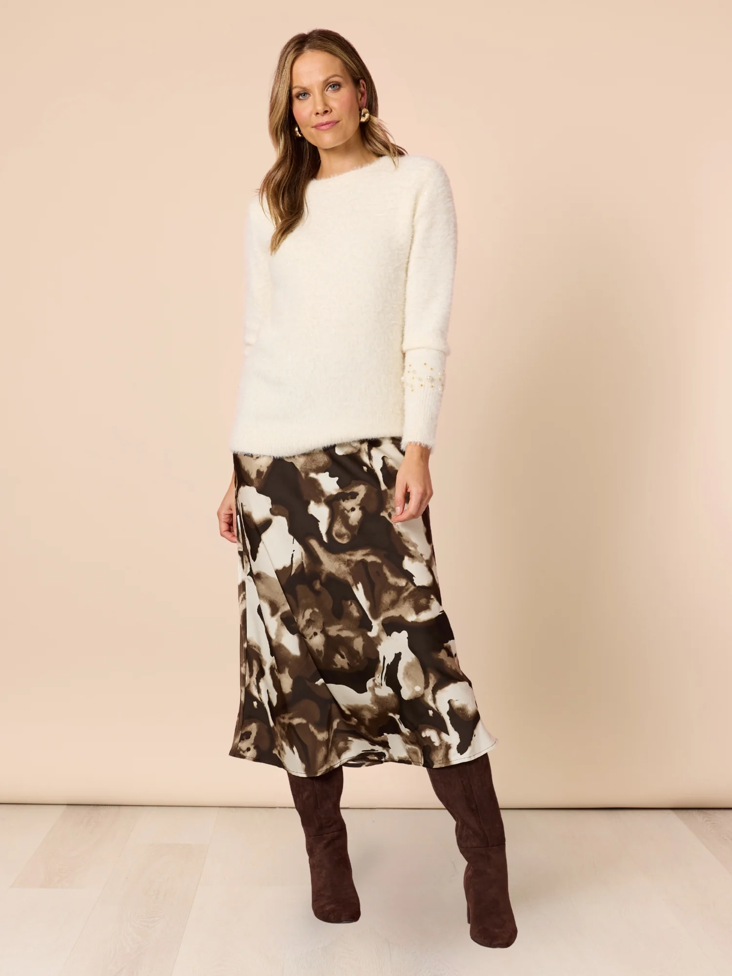 La Perla Embellished Knit with Scarf - Ivory - Image 2