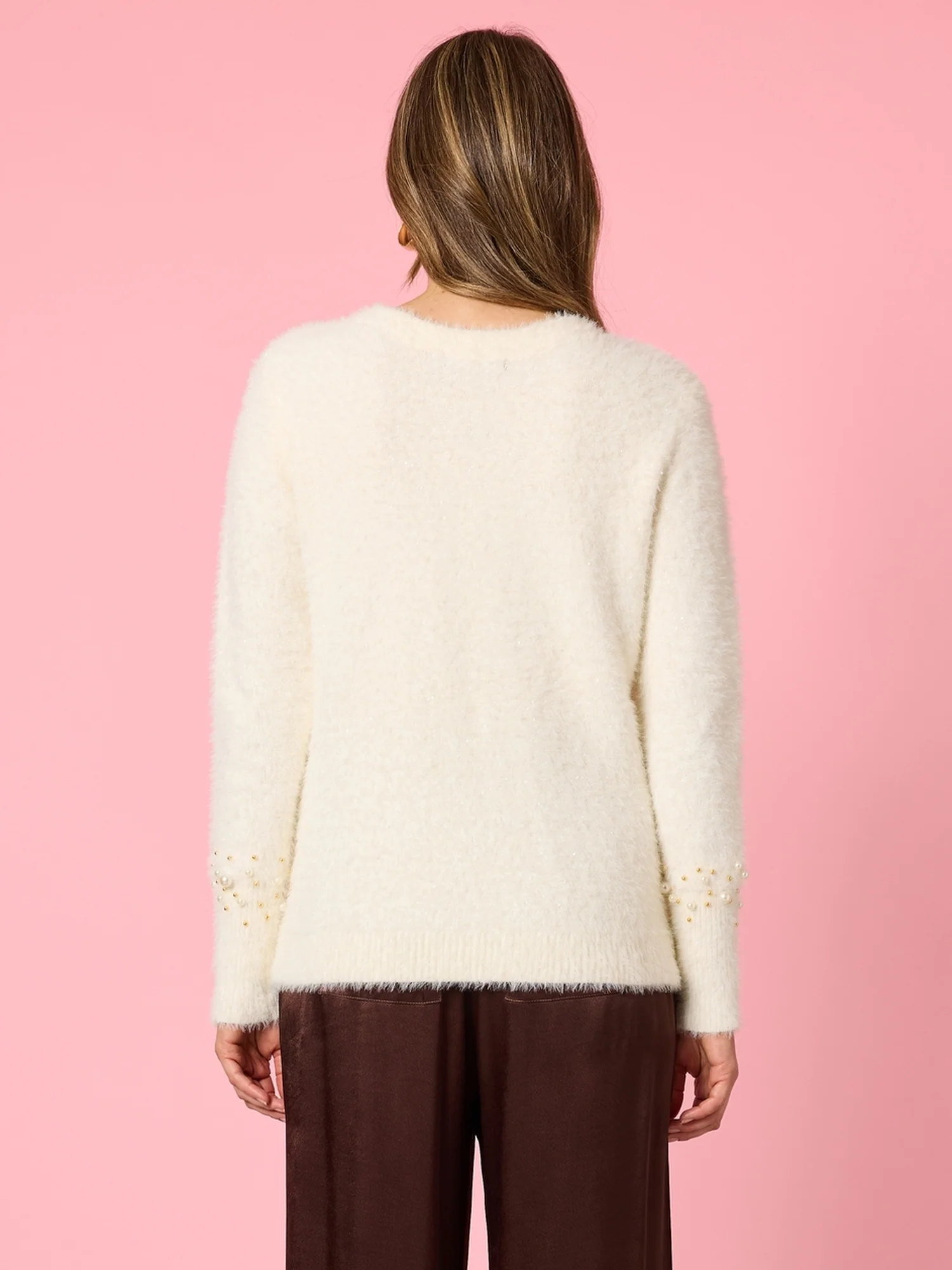 La Perla Embellished Knit with Scarf - Ivory - Image 4