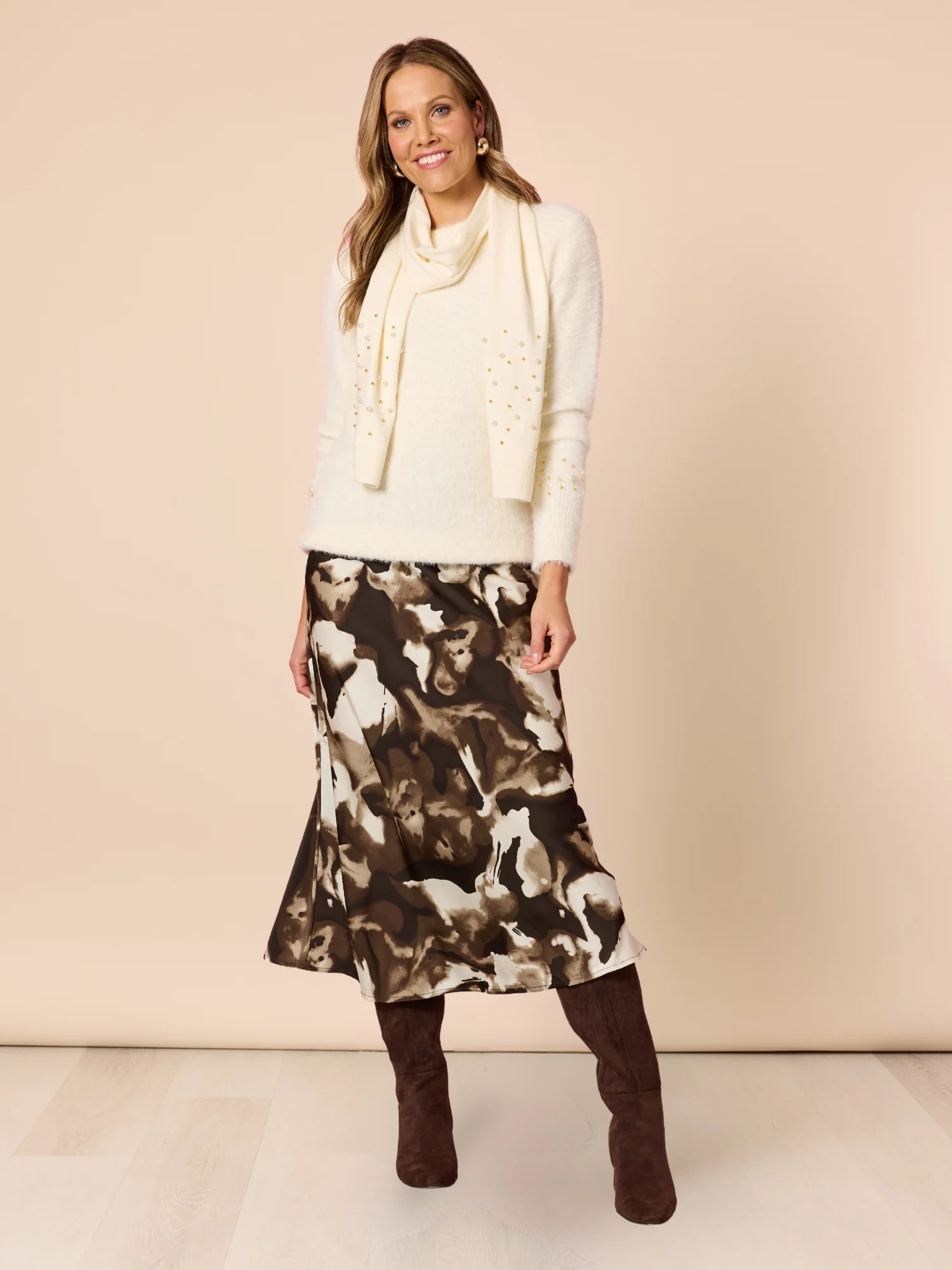 La Perla Embellished Knit with Scarf - Ivory - Image 6
