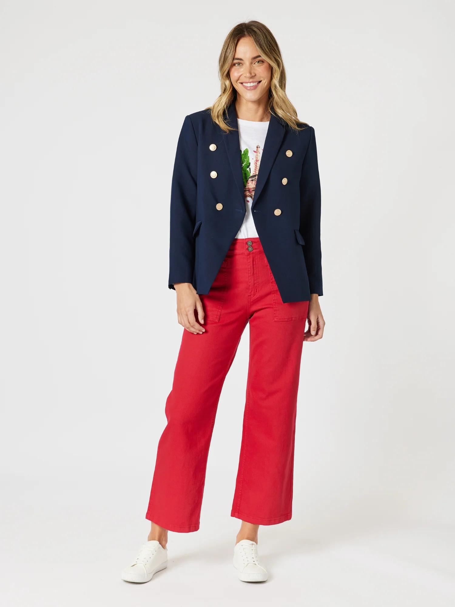 Lauren Double Breasted Blazer - Navy - Image 3