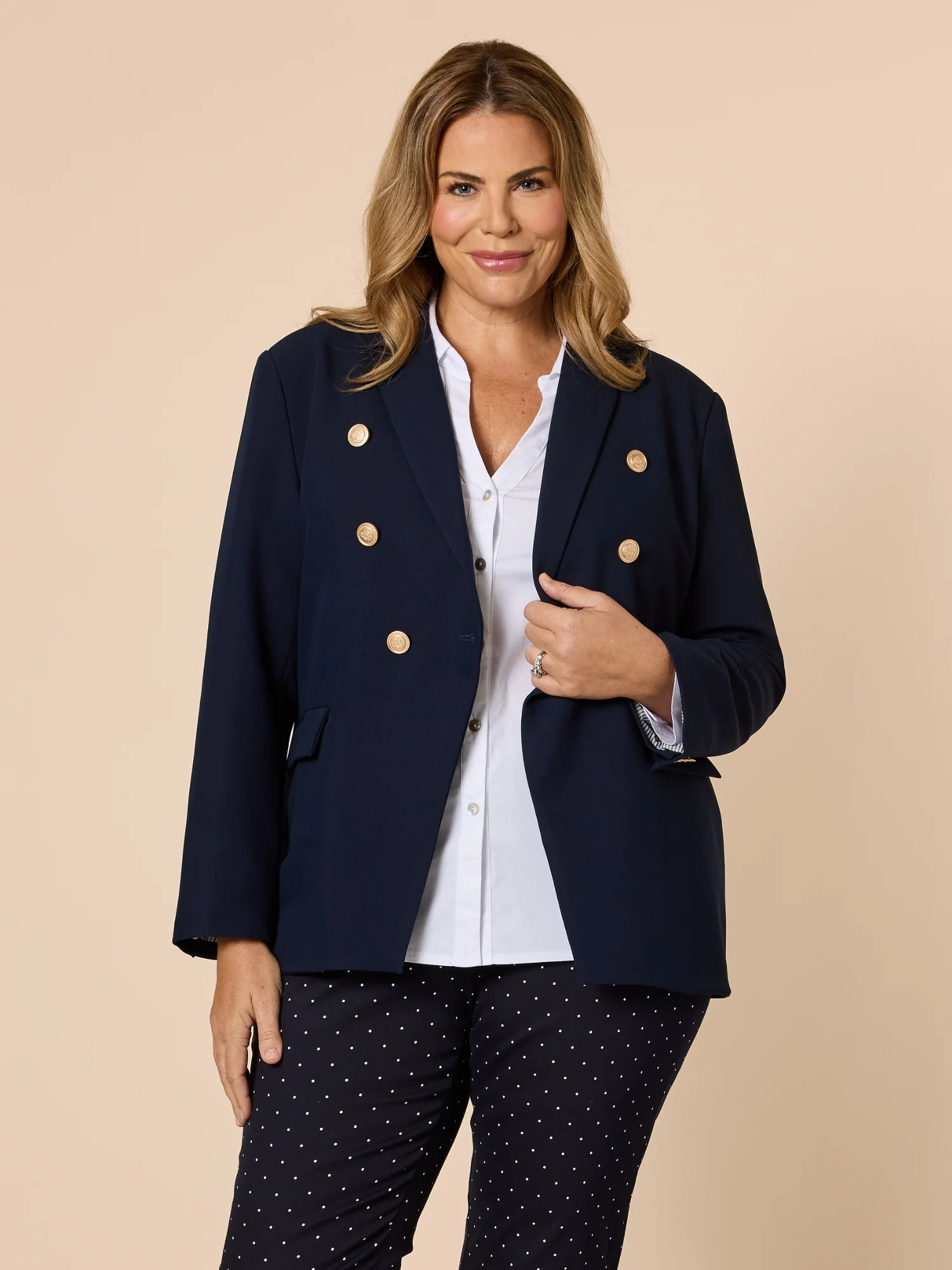 Lauren Double Breasted Blazer - Navy - Image 6