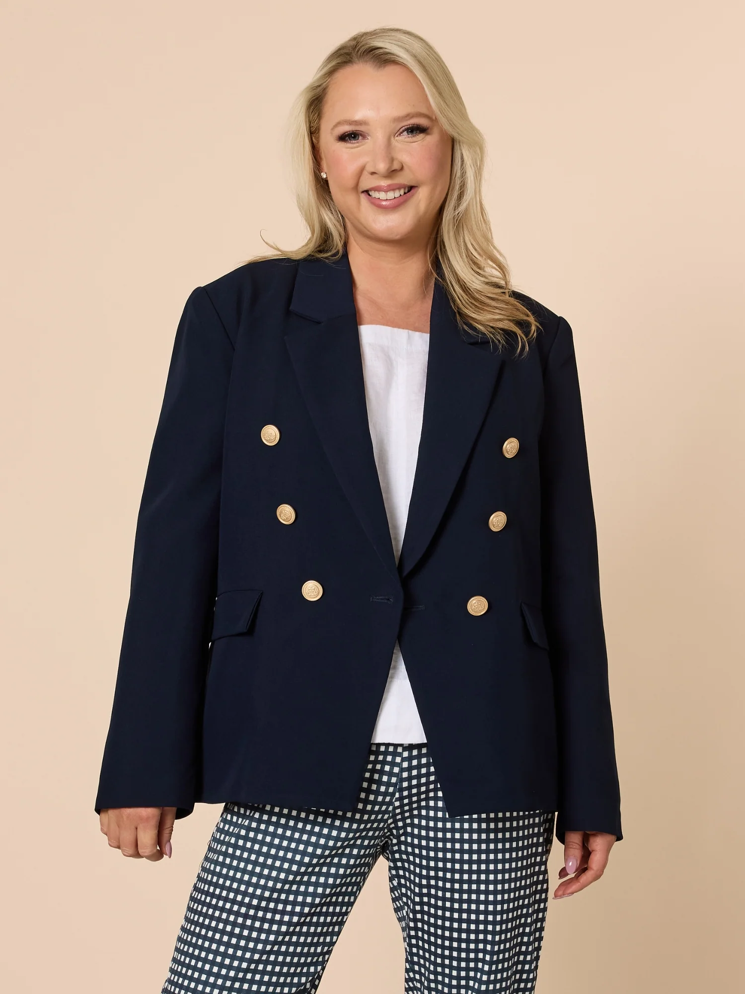 Lauren Double Breasted Blazer - Navy - Image 8