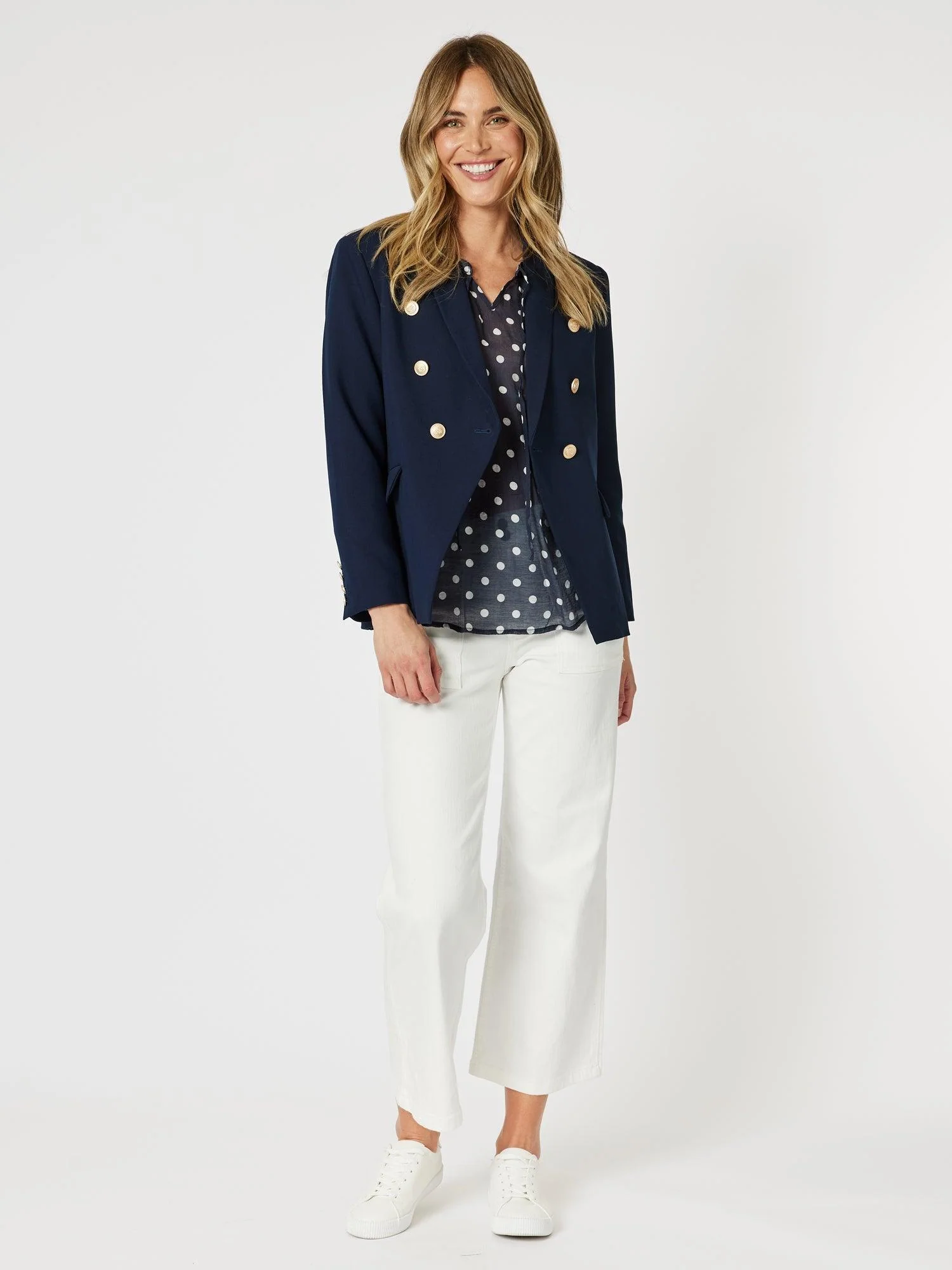 Lauren Double Breasted Blazer - Navy - Image 9