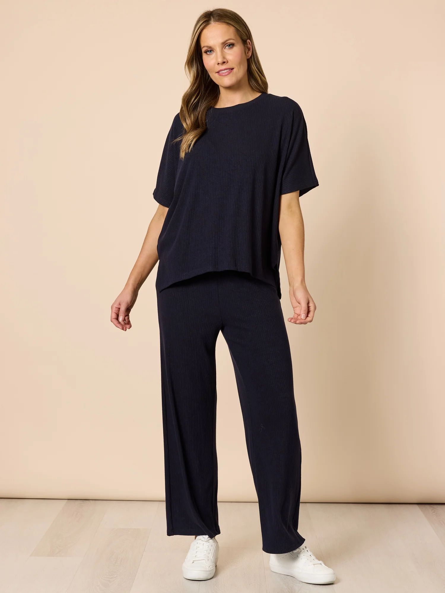 Le Lounge Ribbed Pant - Navy - Image 2