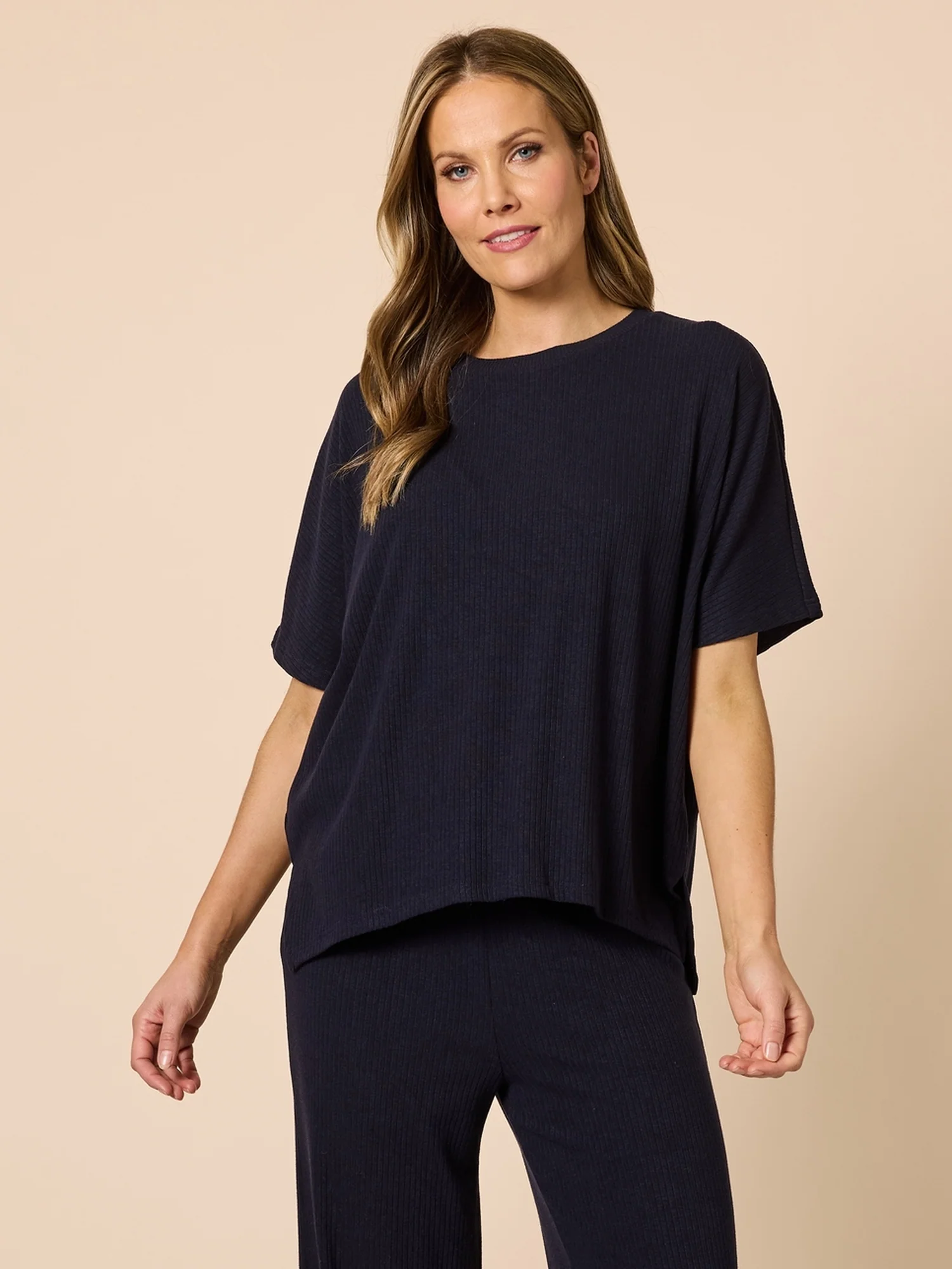 Le Lounge Ribbed Top - Navy