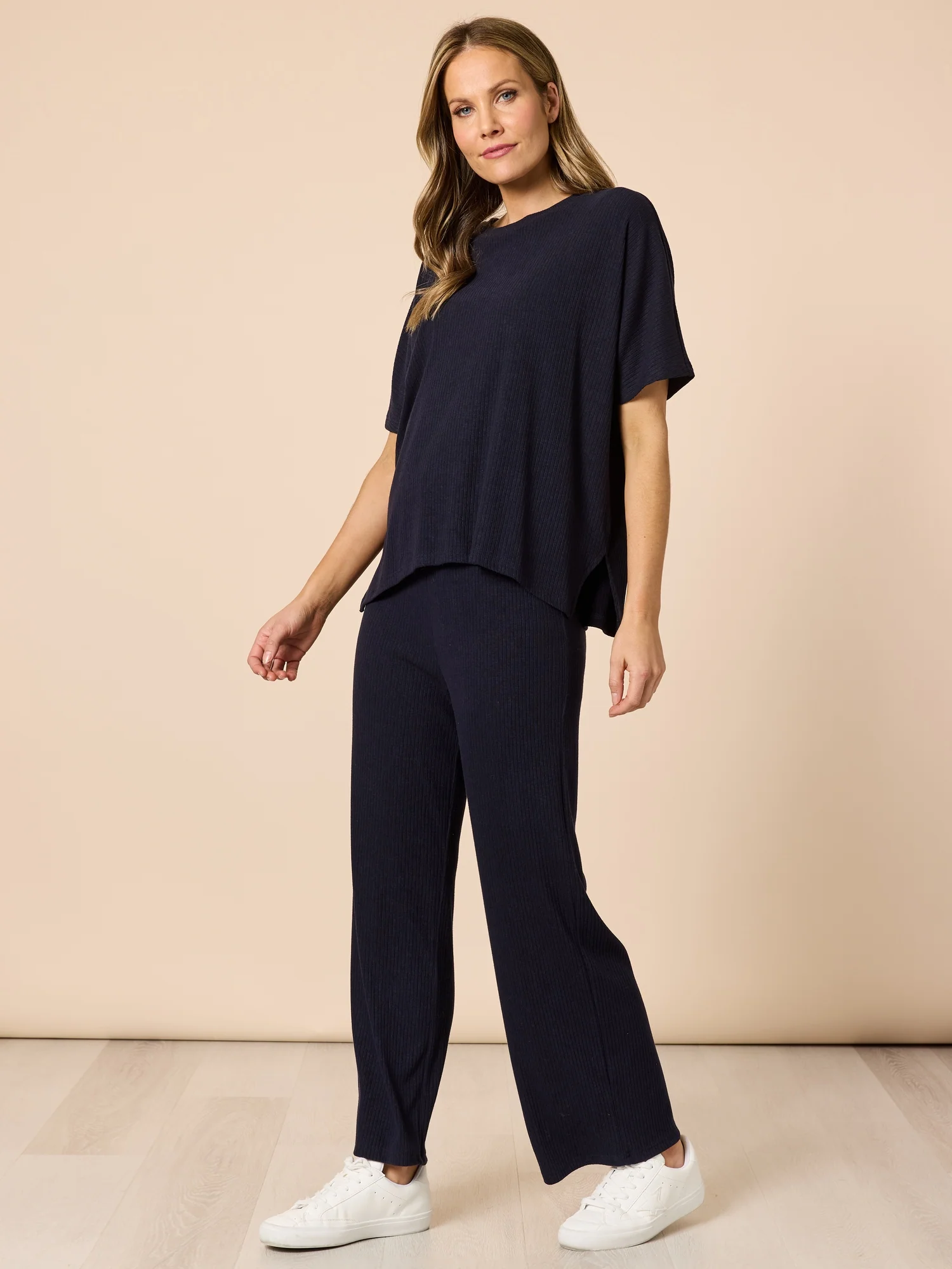 Le Lounge Ribbed Top - Navy - Image 6
