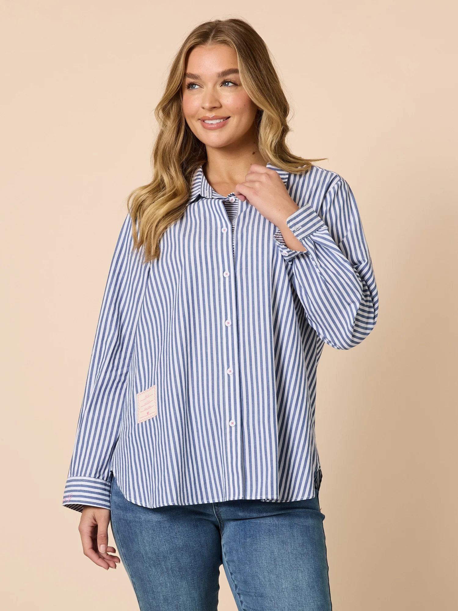 Liberty Stripe Print Shirt - Blue/White - Image 4