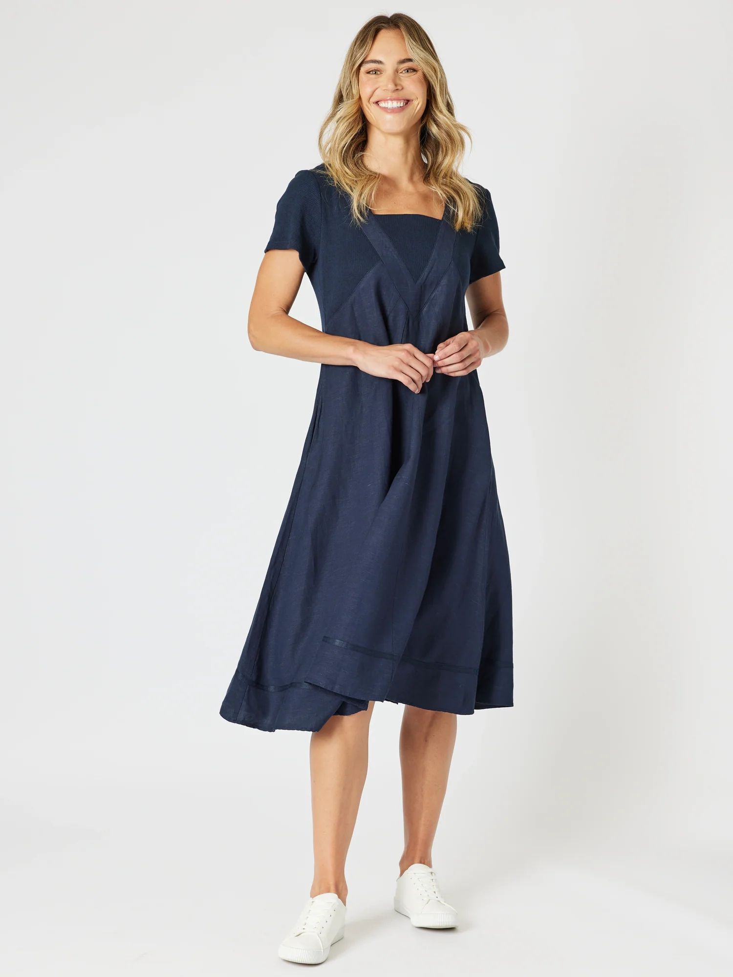 Lino Le Marais Dress - Navy - Image 8