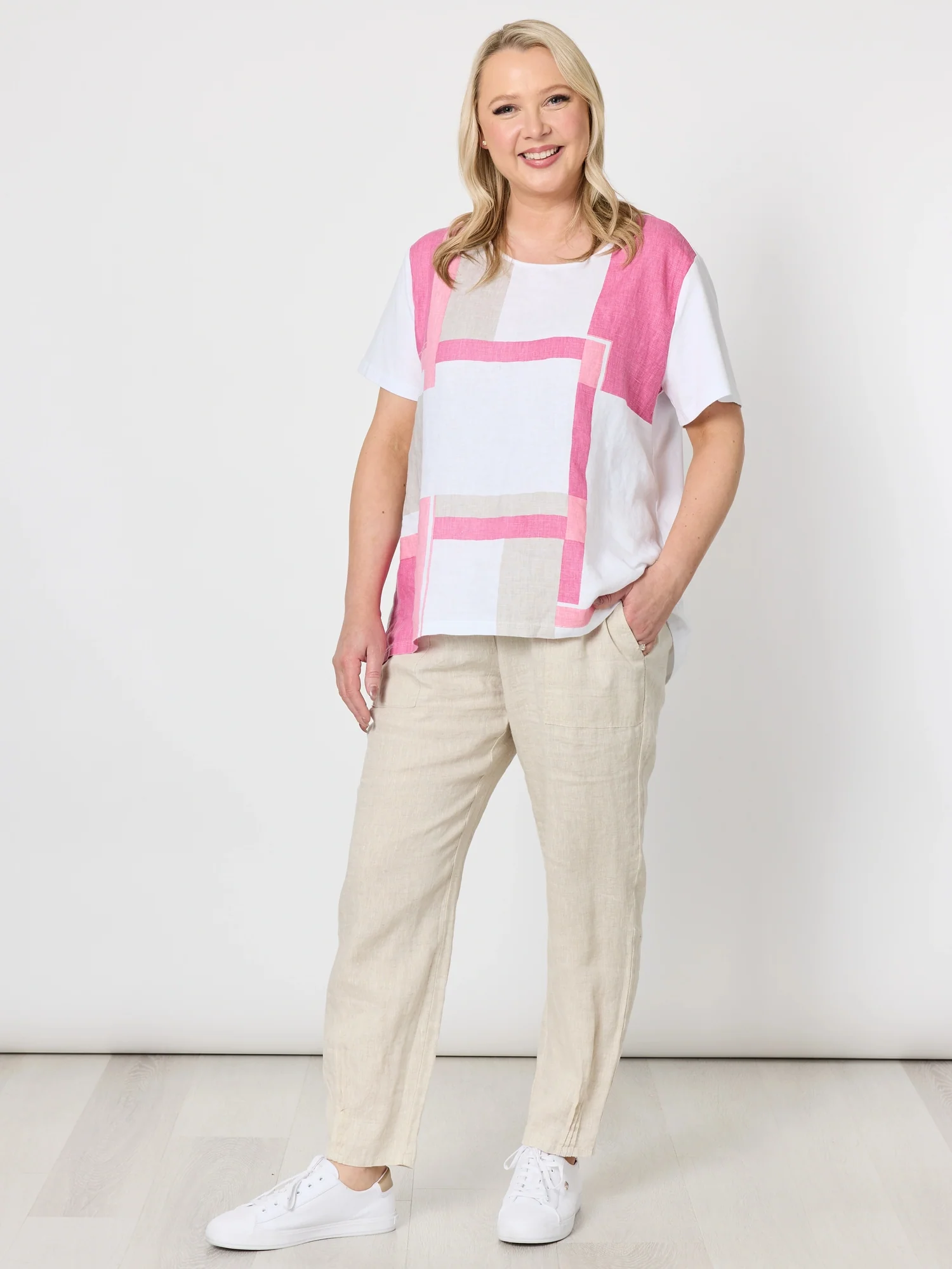Lino Tapered Pant - Natural - Image 2