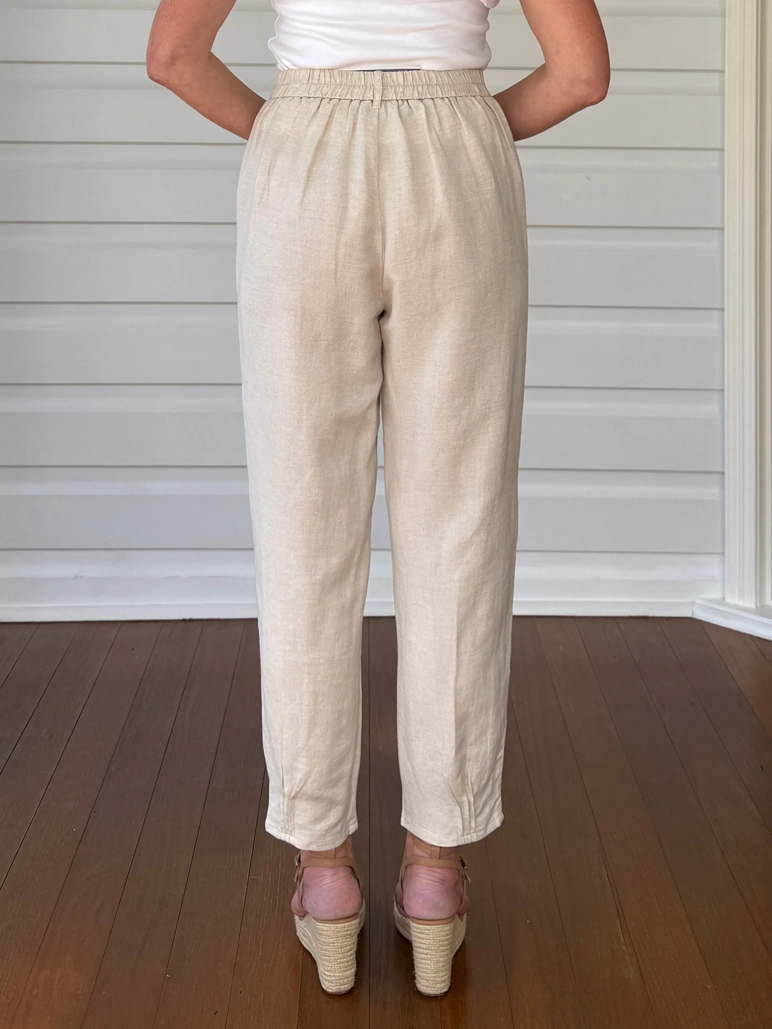 Lino Tapered Pant - Natural - Image 6