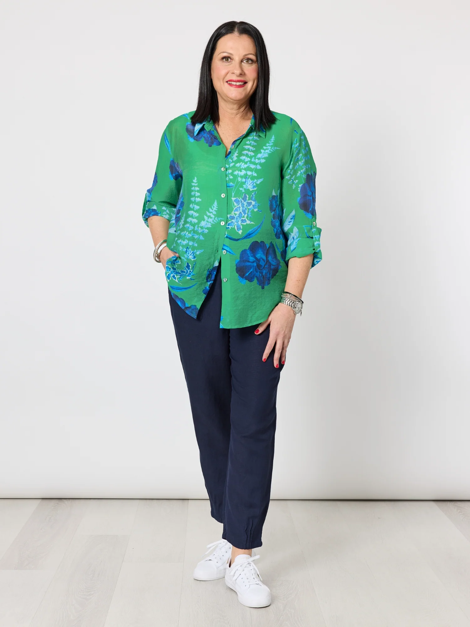 Lino Tapered Pant - Navy - Image 3