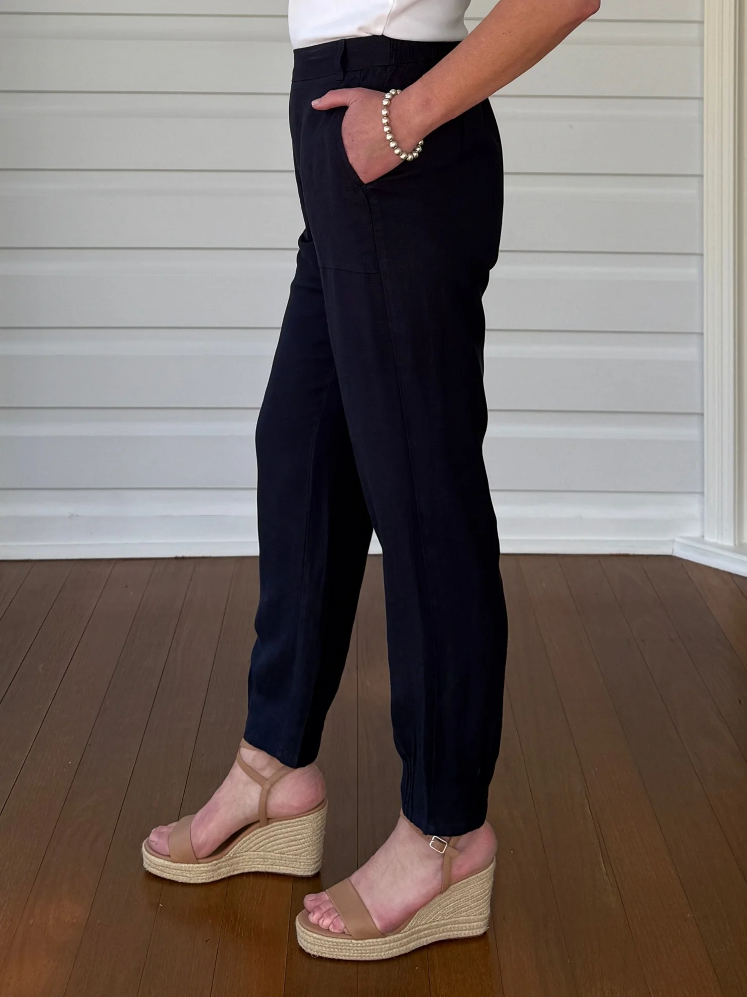 Lino Tapered Pant - Navy - Image 8
