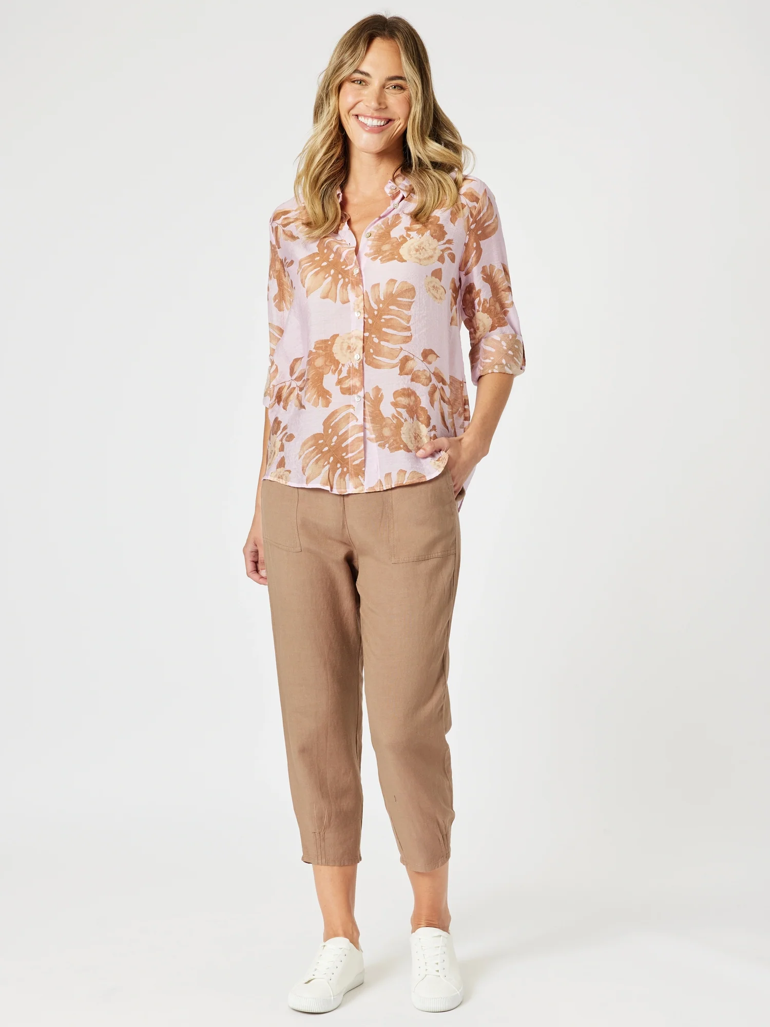 Lino Tapered Pant - Nutmeg - Image 3