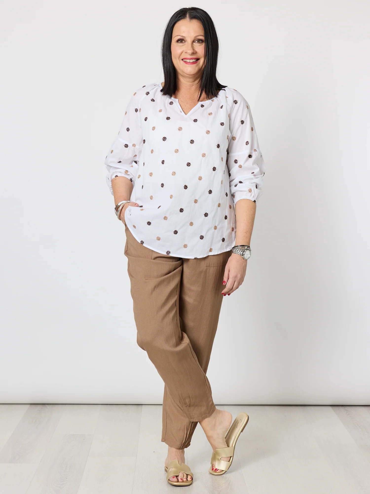 Lino Tapered Pant - Nutmeg - Image 4