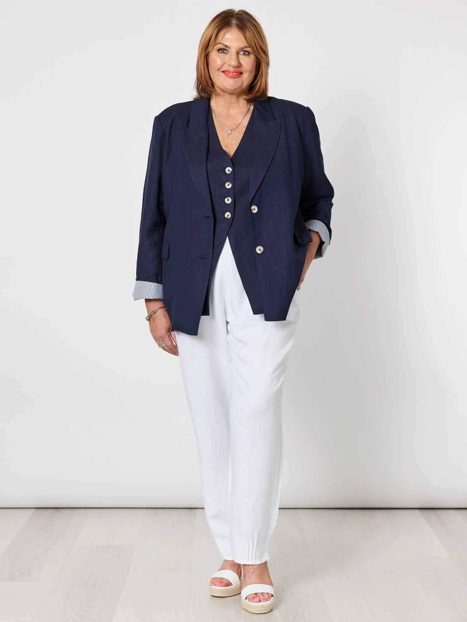 Lino Tapered Pant - White - Image 10