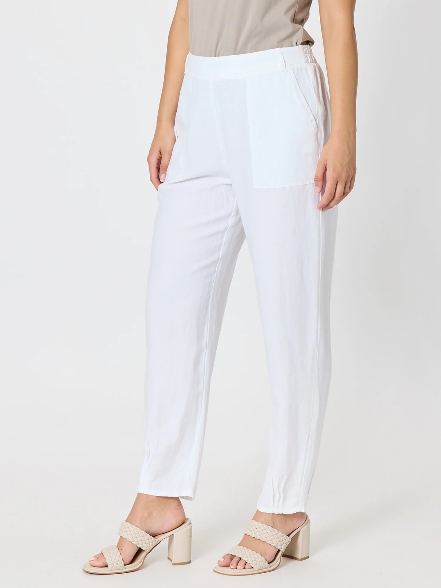 Lino Tapered Pant - White - Image 5