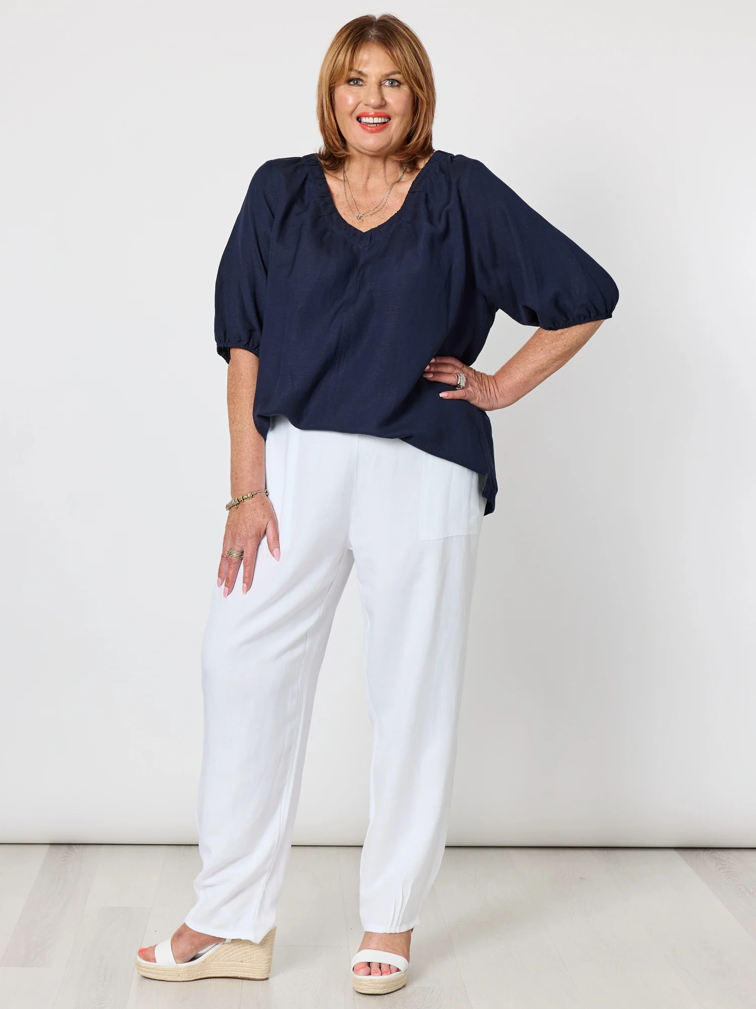 Lino Tapered Pant - White - Image 9