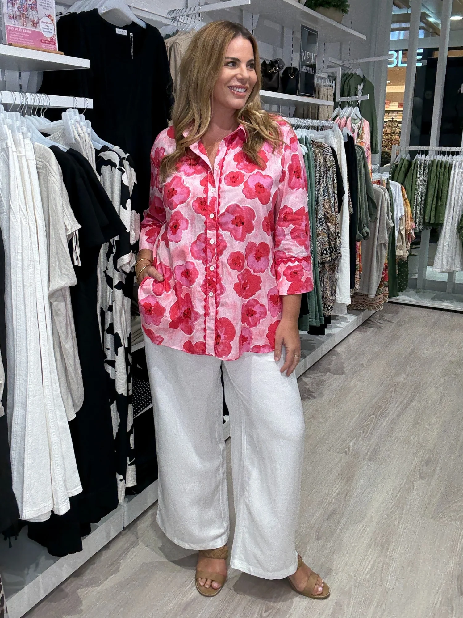 Lino Wide Leg Pant - White - Image 3