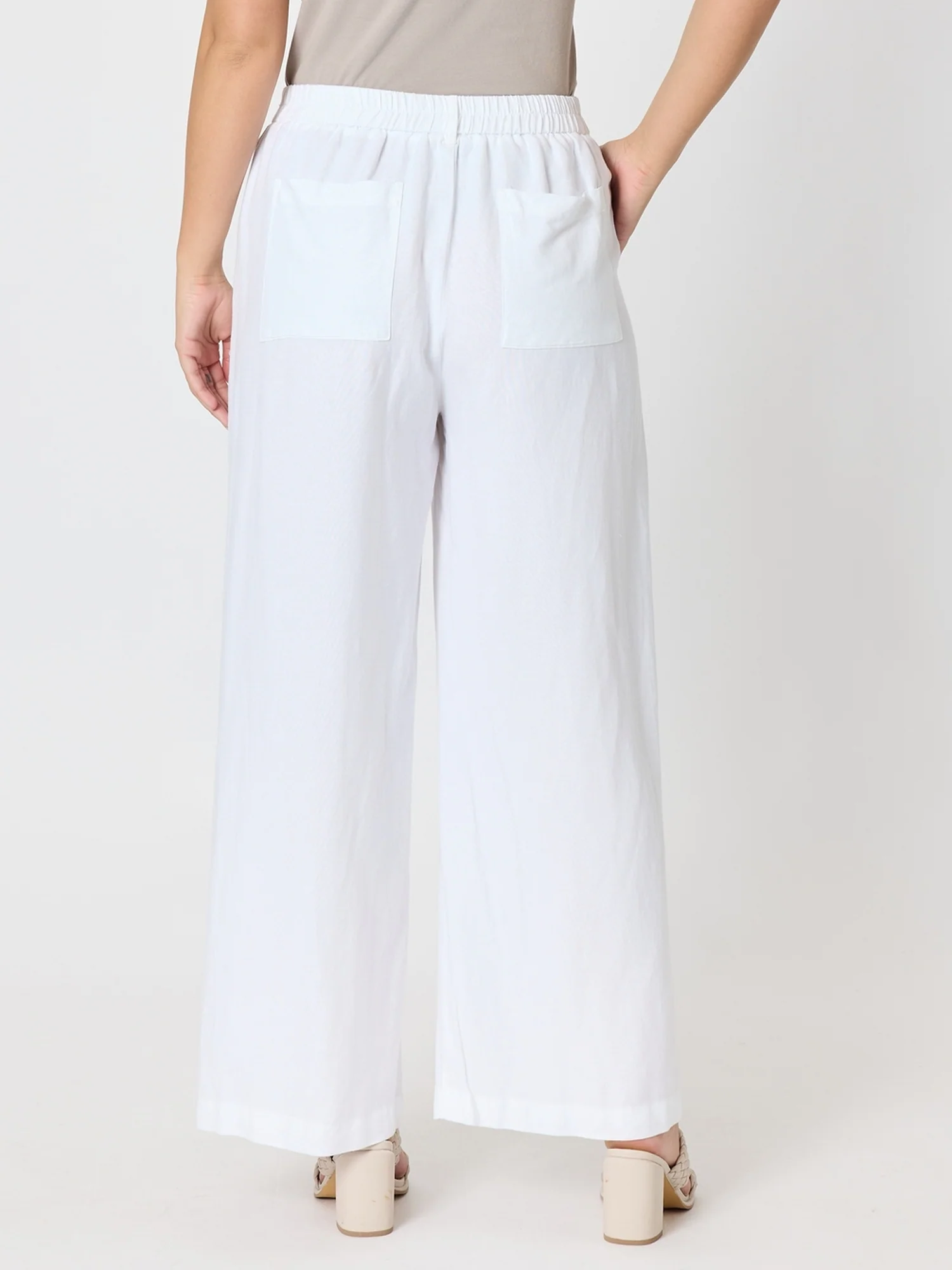 Lino Wide Leg Pant - White - Image 7