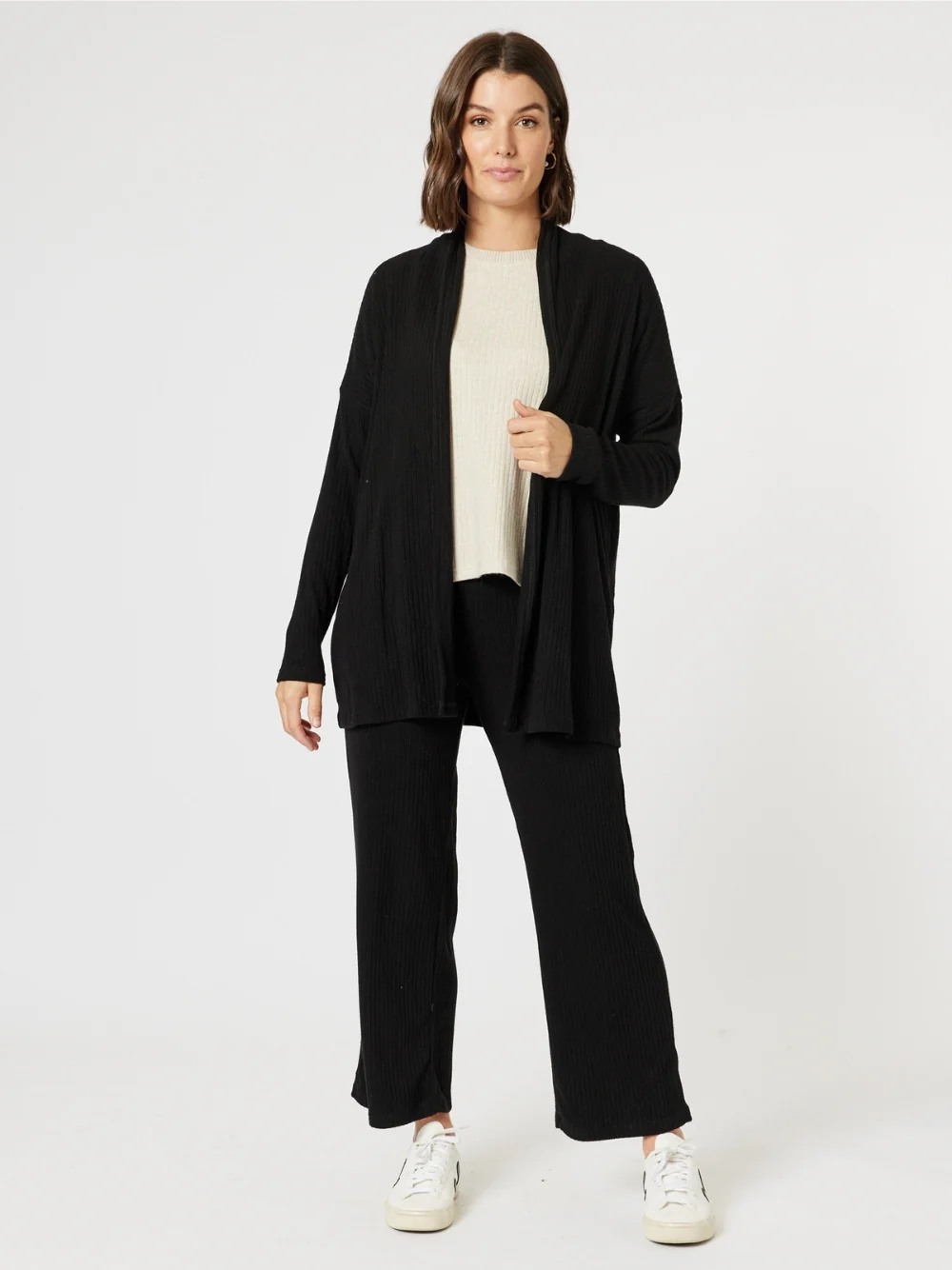 Ribbed Lounge Pant - Black - Image 2