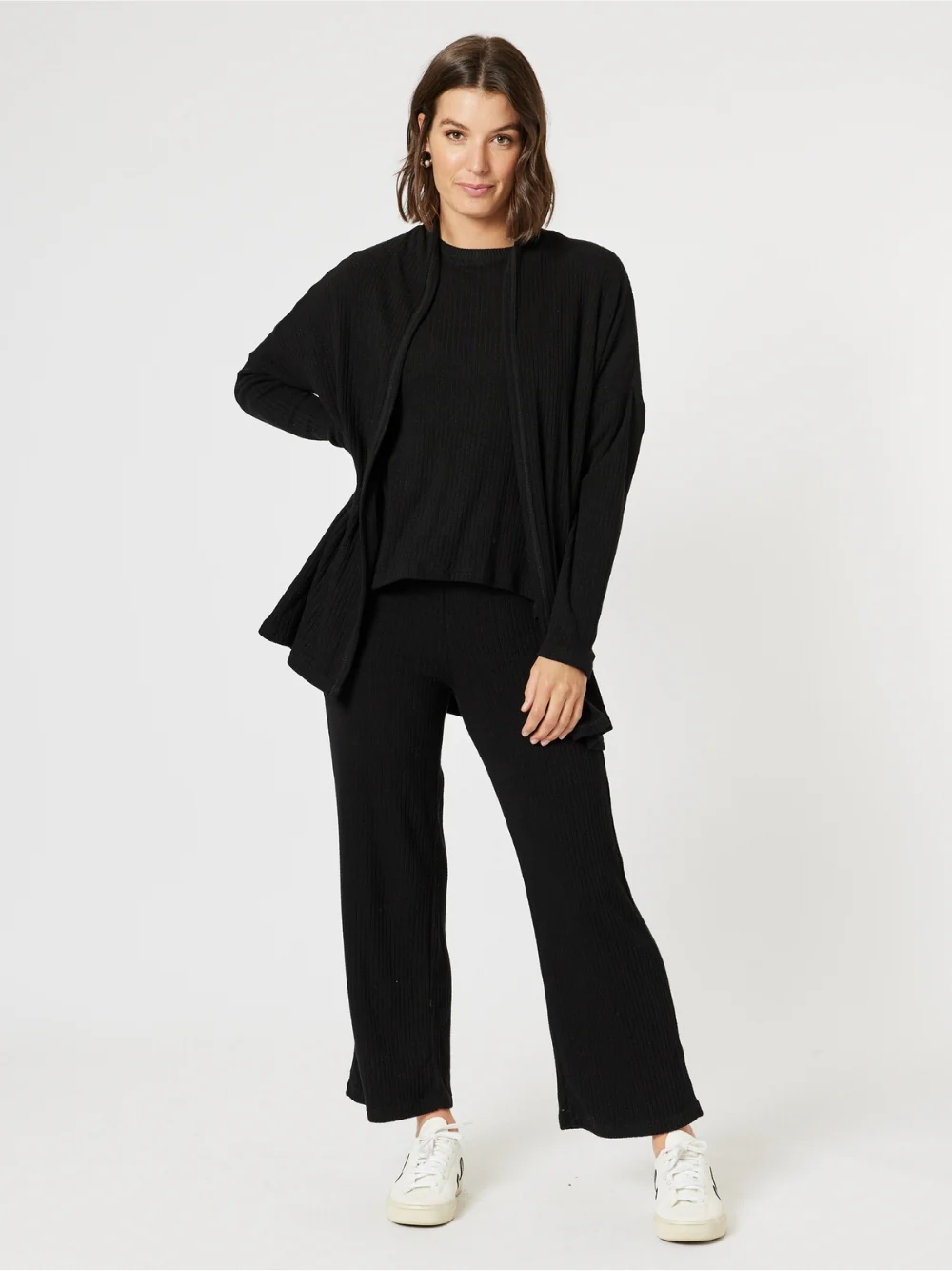 Ribbed Lounge Pant - Black - Image 6