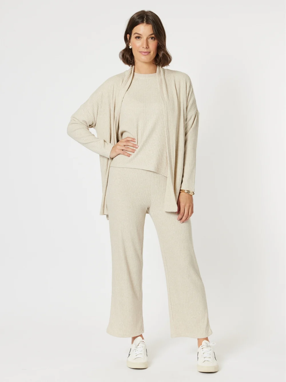 Ribbed Lounge Pant - Natural - Image 4