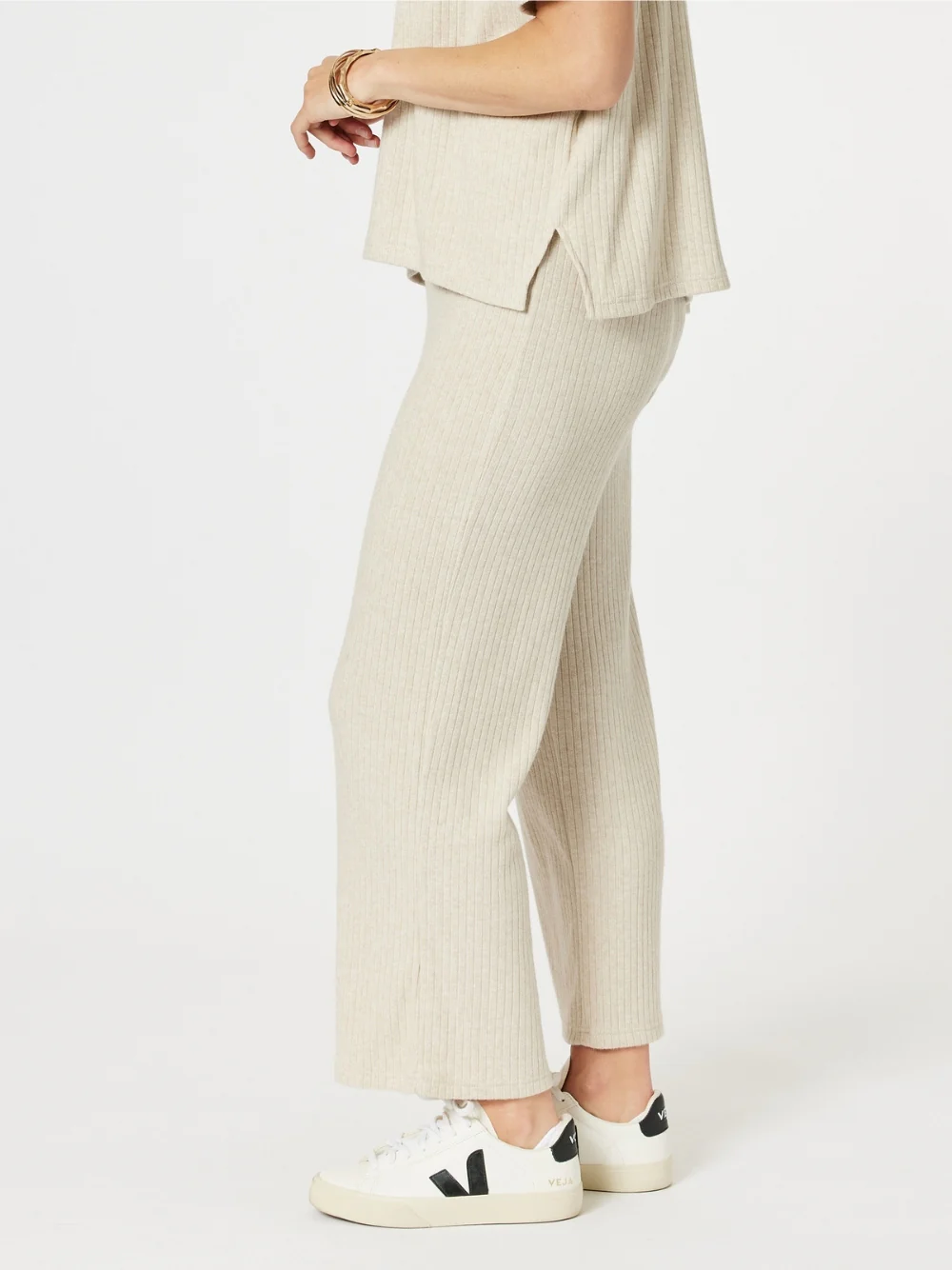 Ribbed Lounge Pant - Natural - Image 5