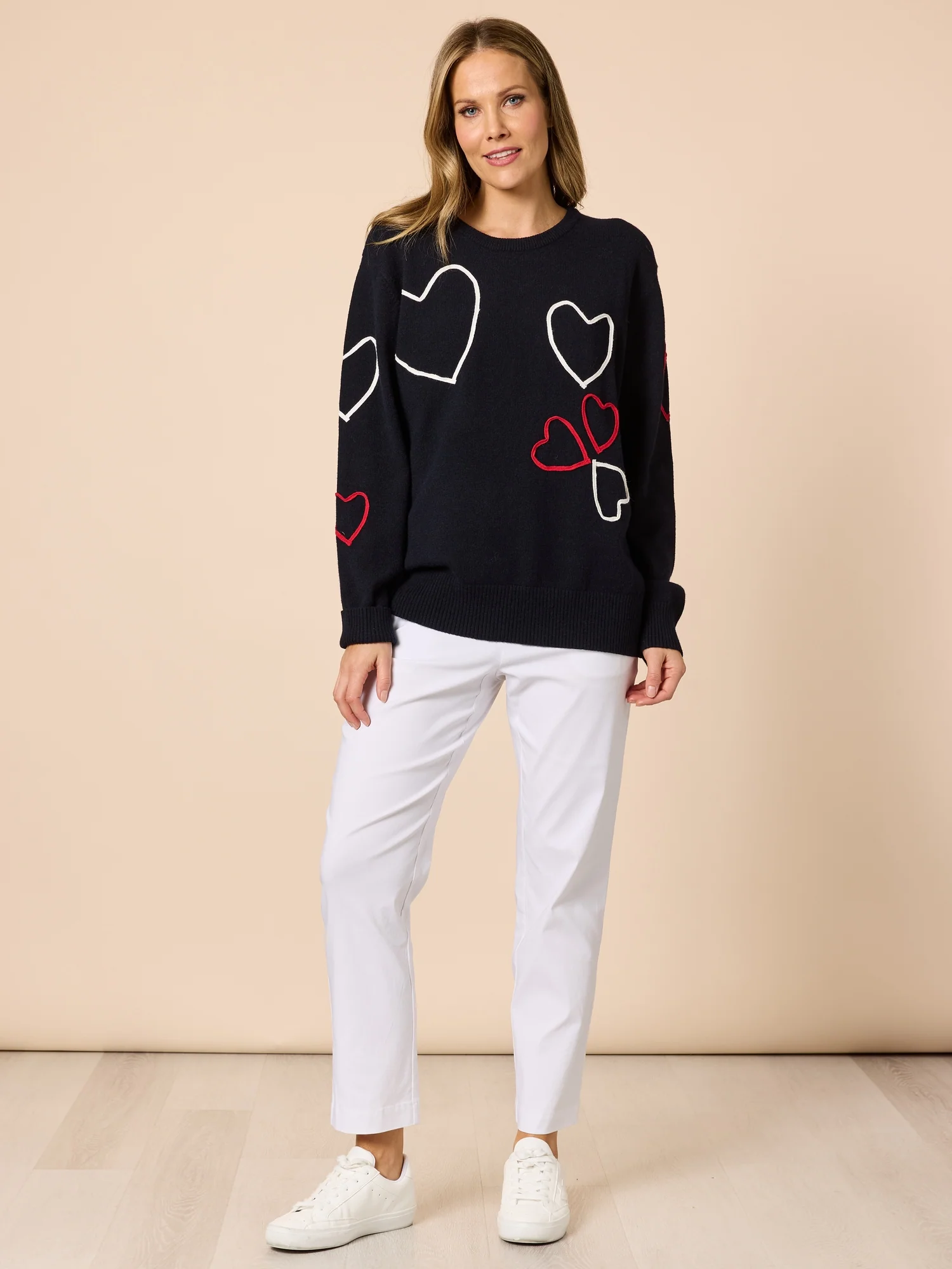 Love Me Hearts Knit - Navy - Image 2