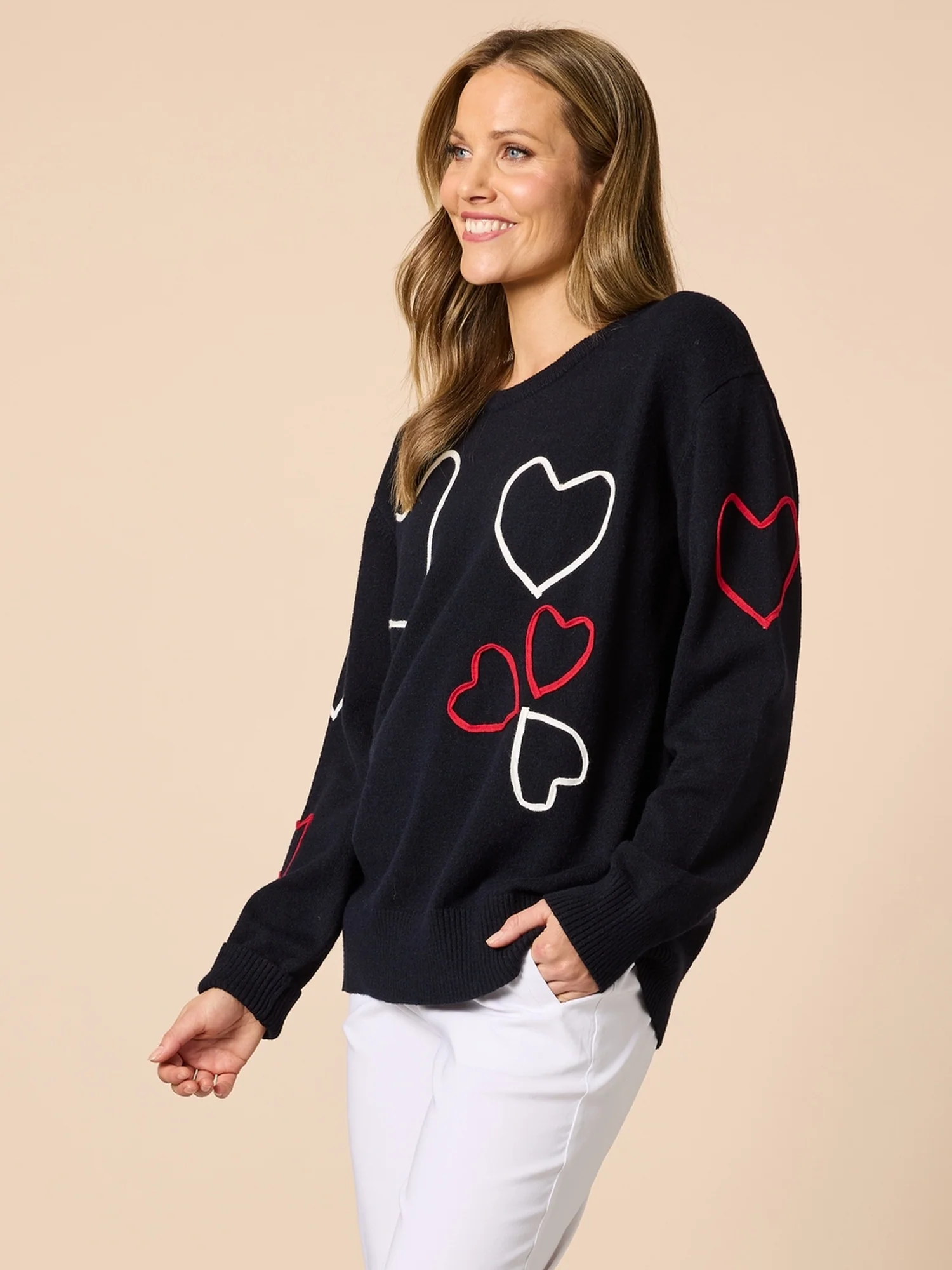Love Me Hearts Knit - Navy - Image 4