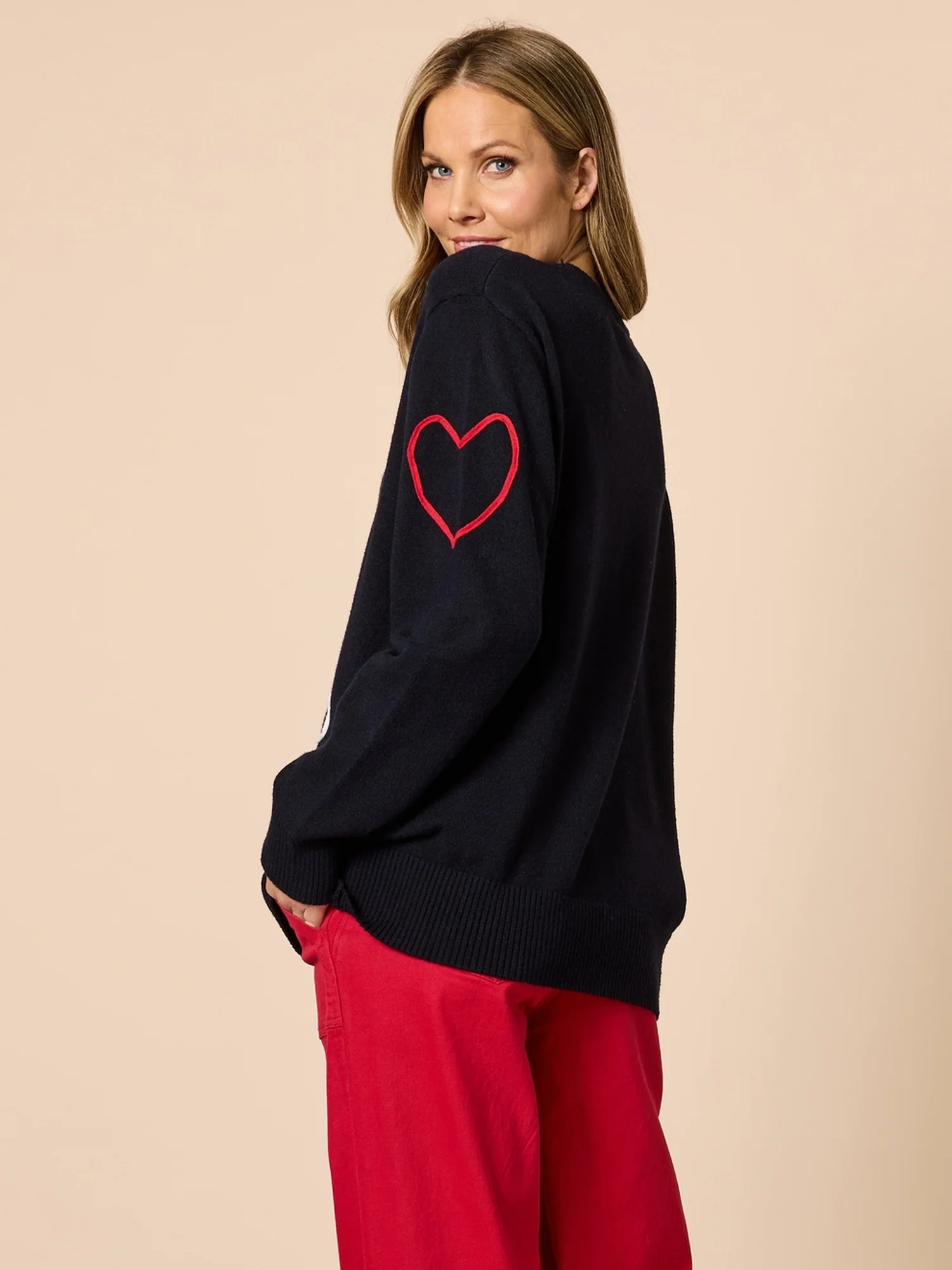 Love Me Hearts Knit - Navy - Image 5