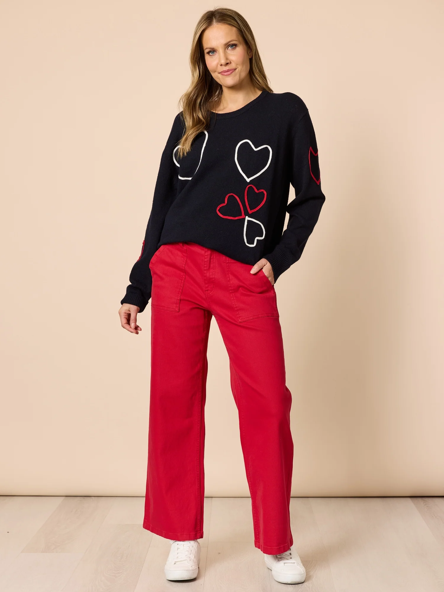 Love Me Hearts Knit - Navy - Image 8