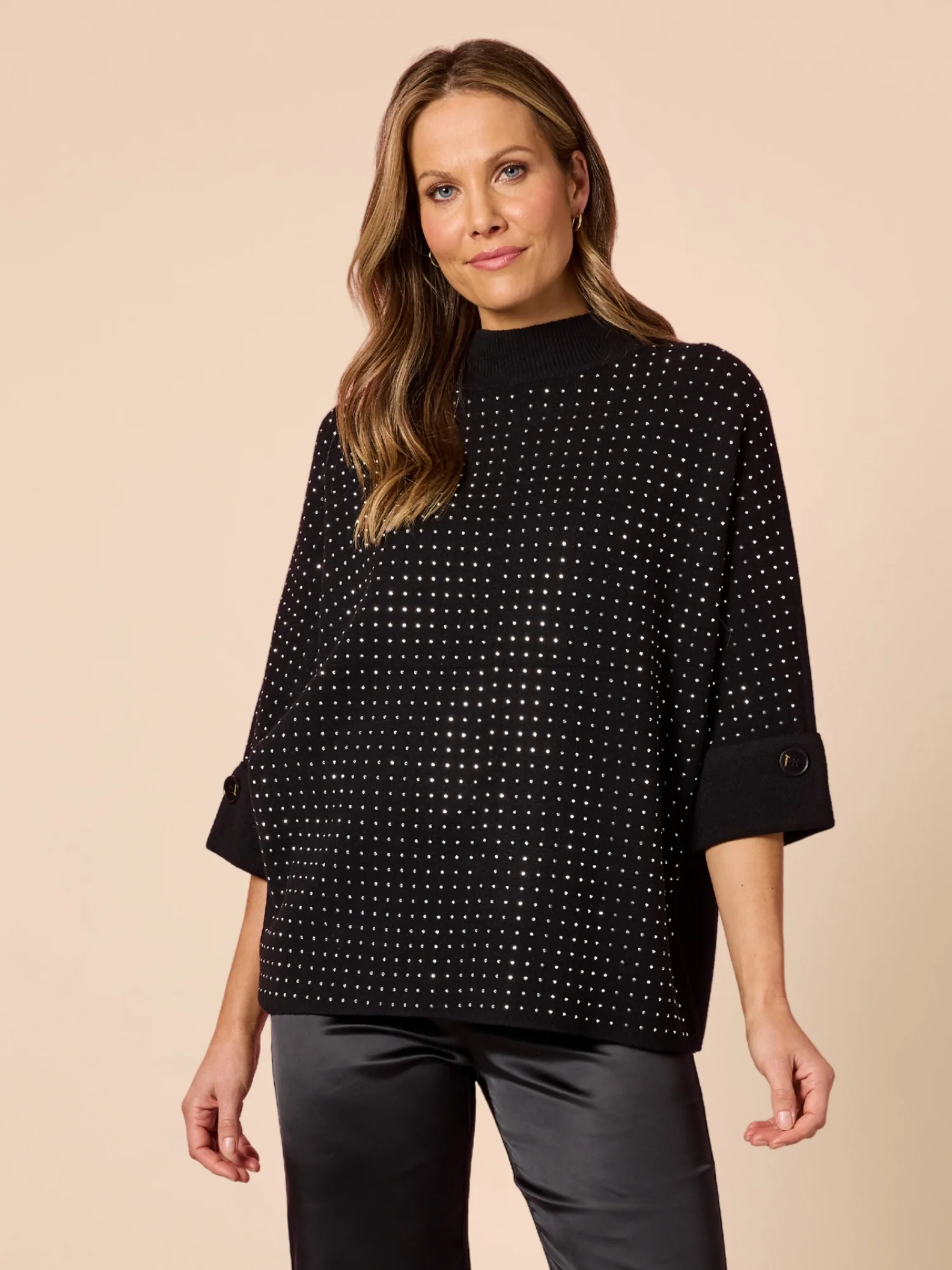 Luce Diamante Knit Jumper - Black