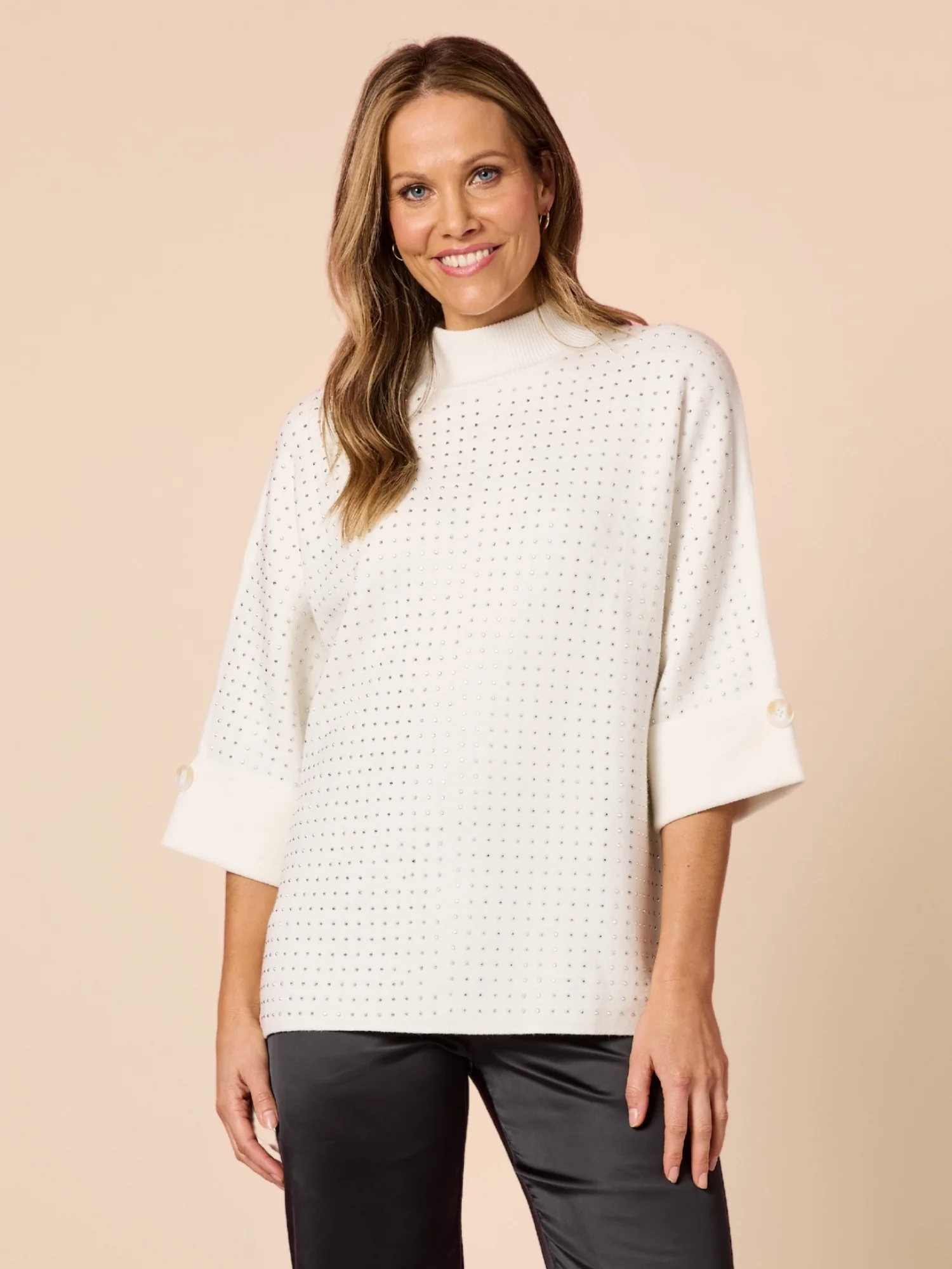 Luce Diamante Knit Jumper - Ivory