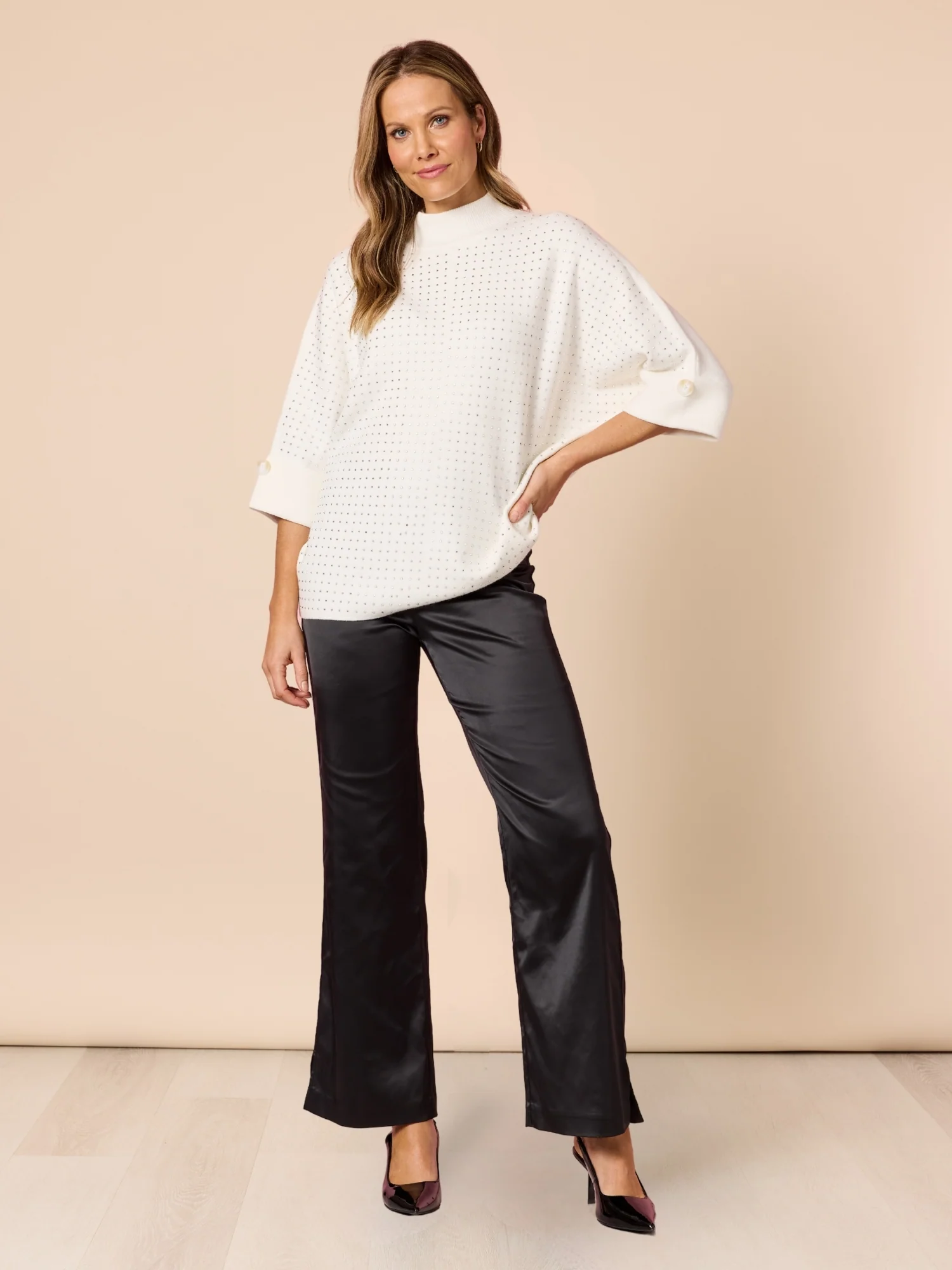 Luce Diamante Knit Jumper - Ivory - Image 2