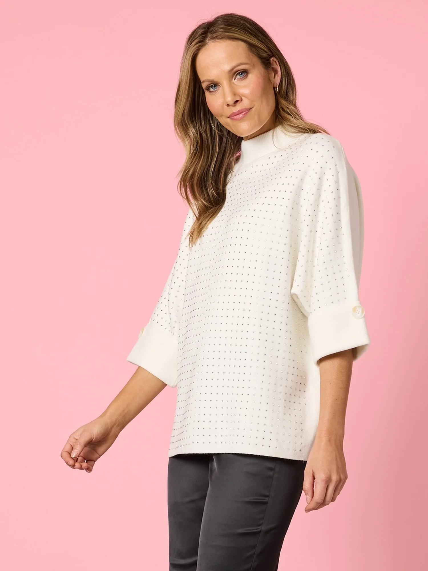 Luce Diamante Knit Jumper - Ivory - Image 3