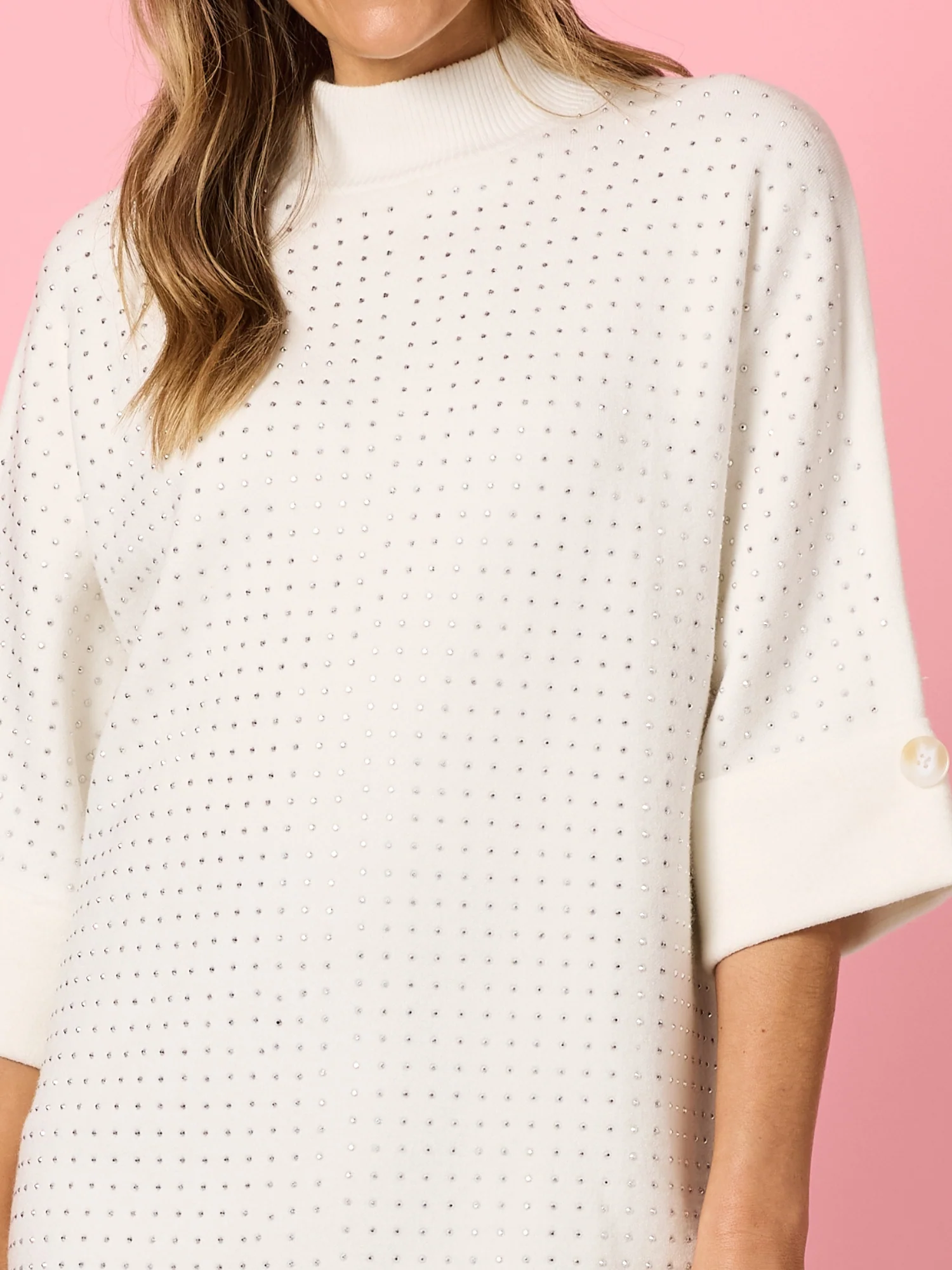 Luce Diamante Knit Jumper - Ivory - Image 5