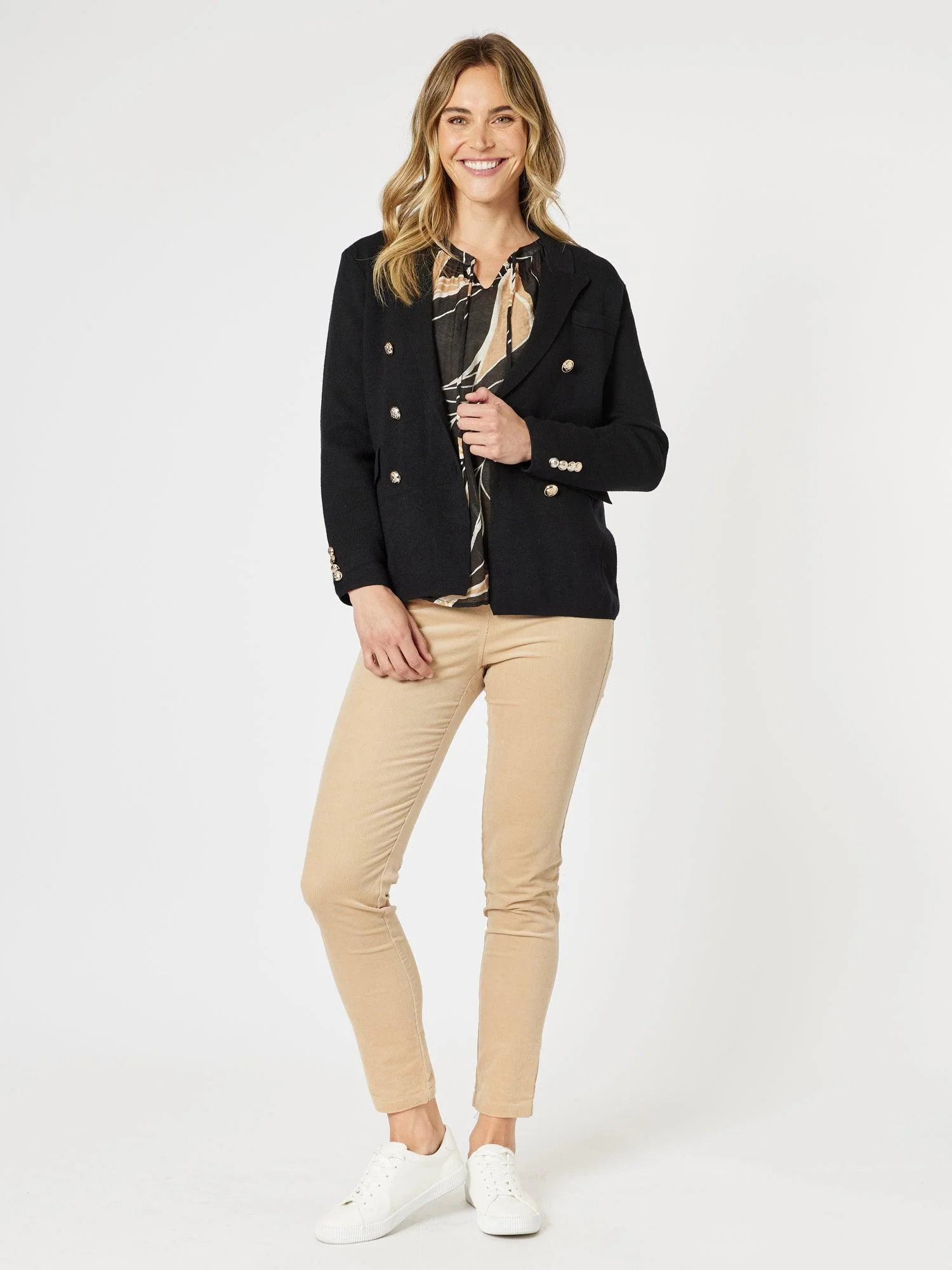 Lucy Knit Blazer Jacket - Black - Image 2