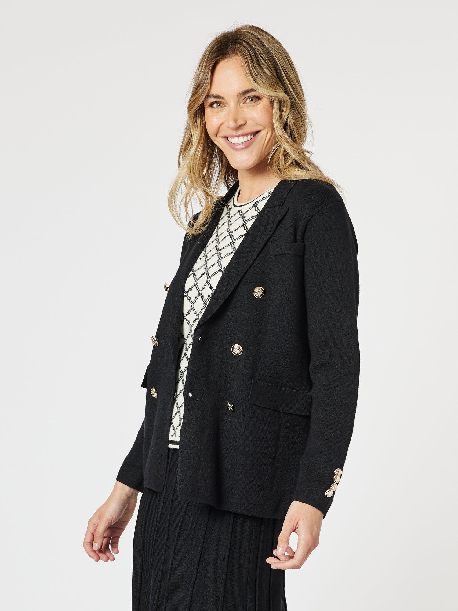 Lucy Knit Blazer Jacket - Black - Image 4