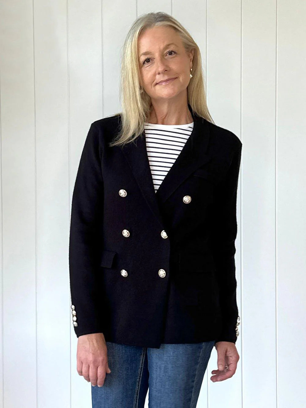 Lucy Knit Blazer Jacket - Black - Image 6