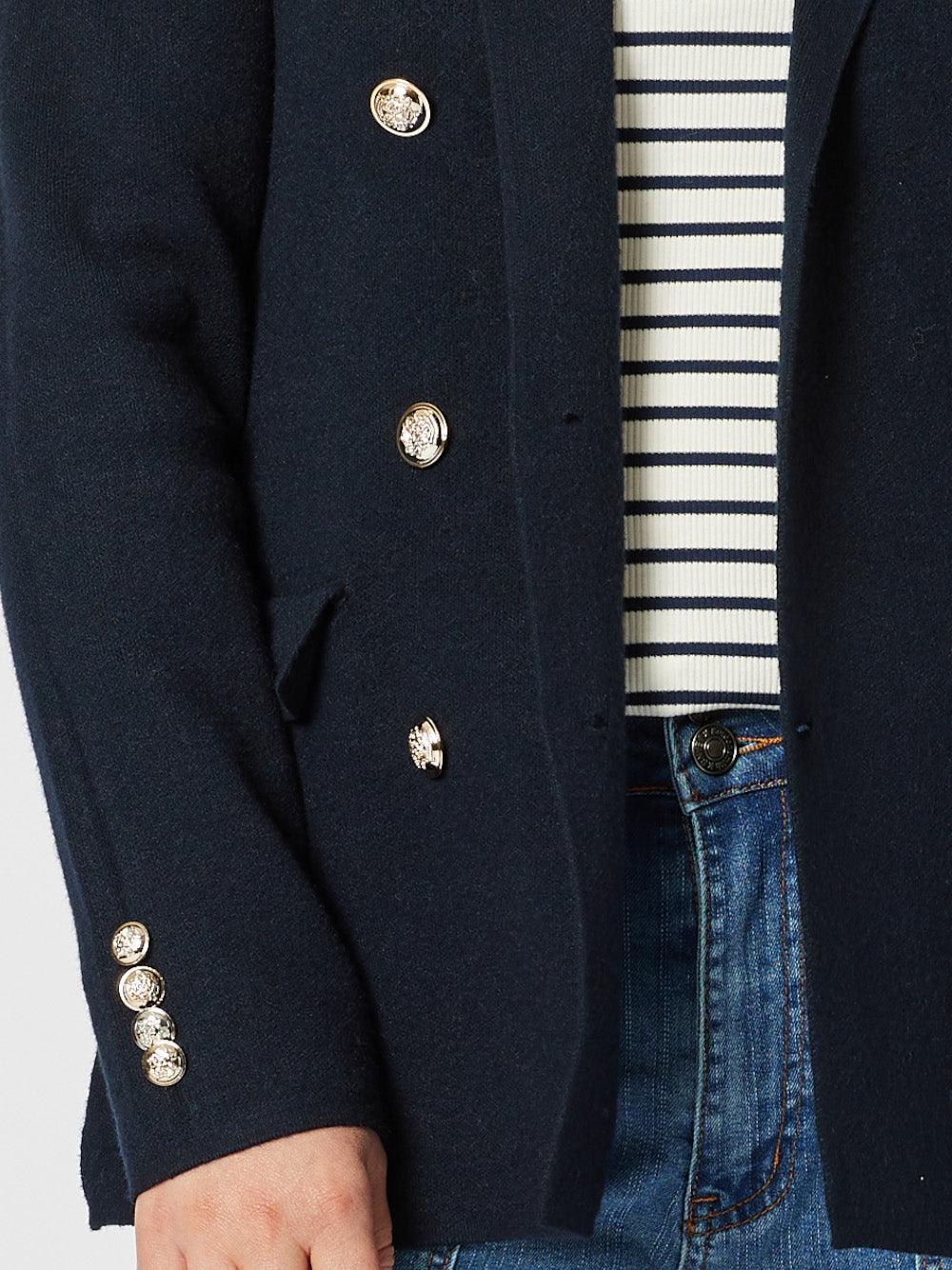 Lucy Knit Blazer Jacket - Navy - Image 4
