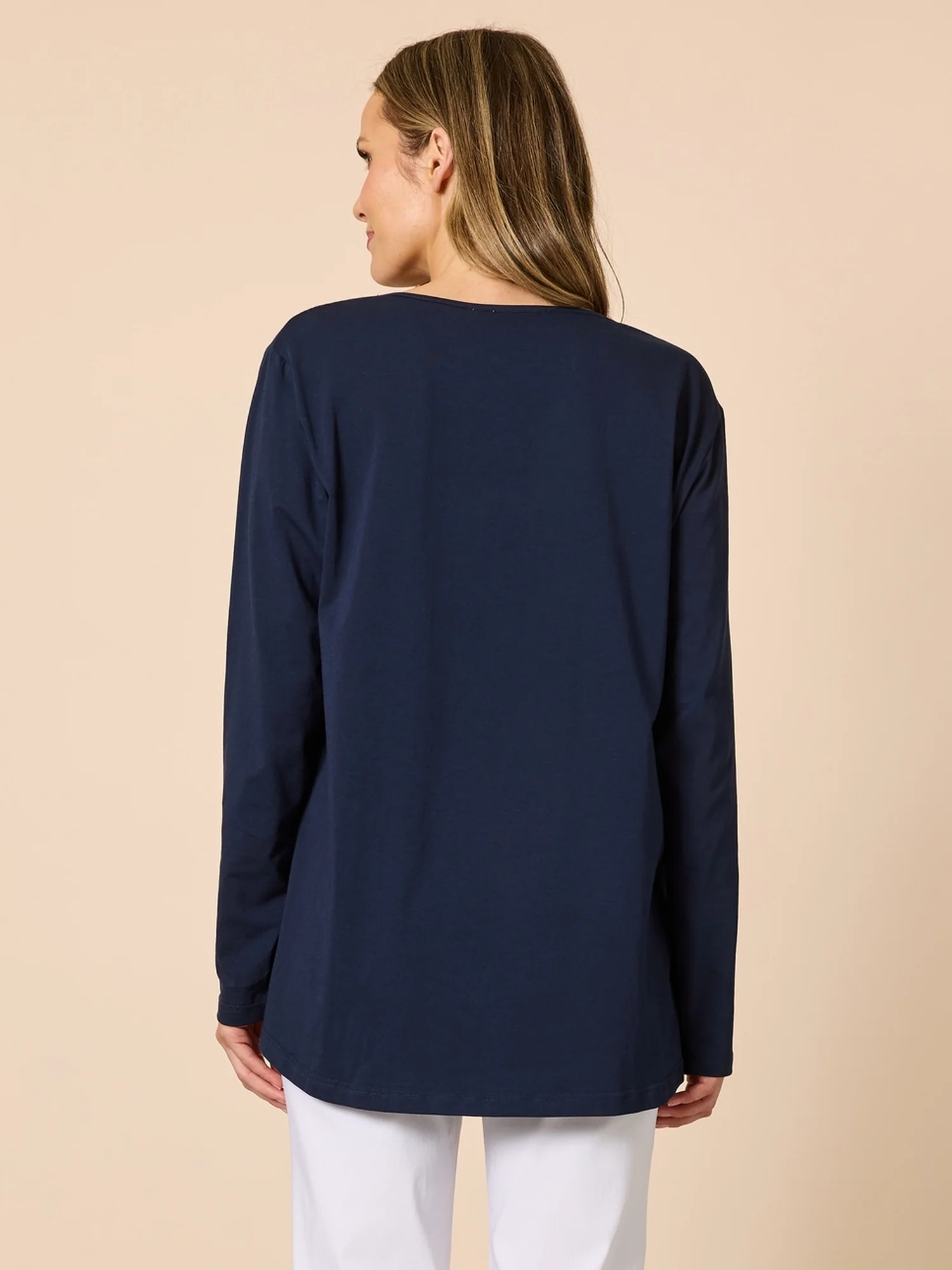 Lulu Print Top - Navy - Image 4