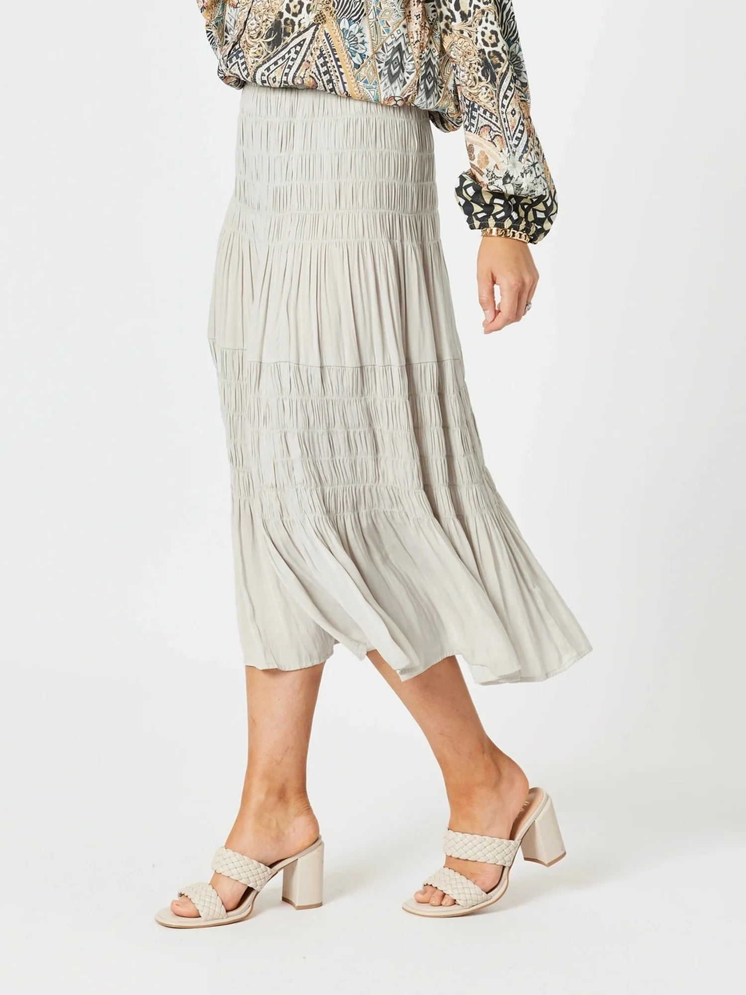 Lux Ruche Skirt - Champagne - Image 4