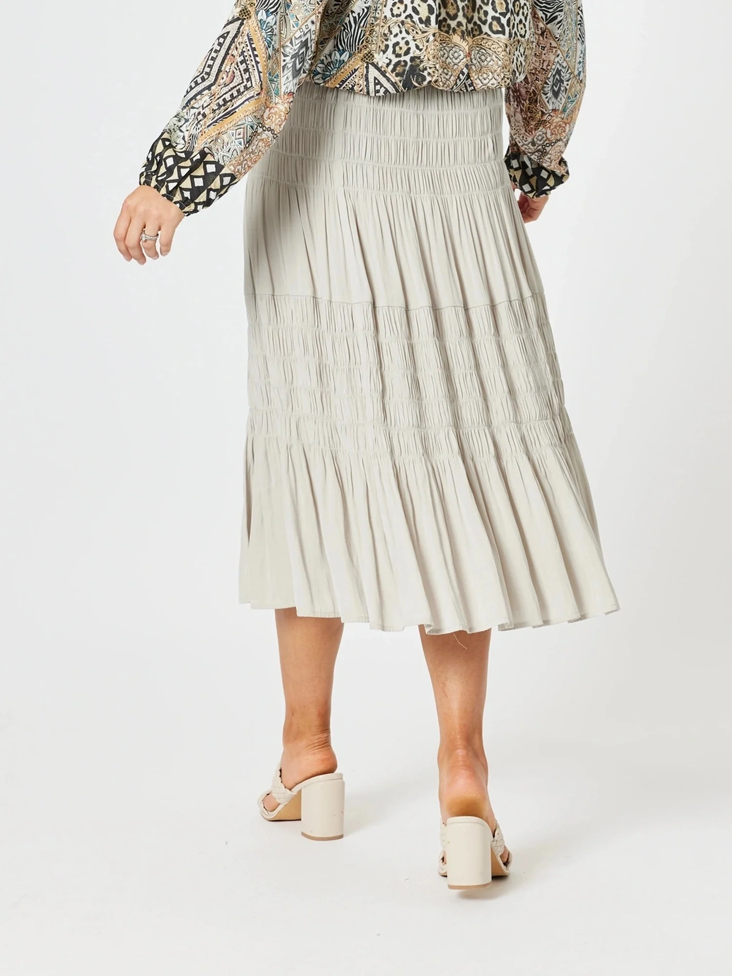 Lux Ruche Skirt - Champagne - Image 5